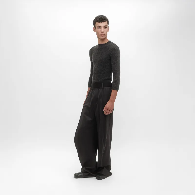 MID-SLEEVE RIB CREWNECK SWEATER made by ALAINPAUL