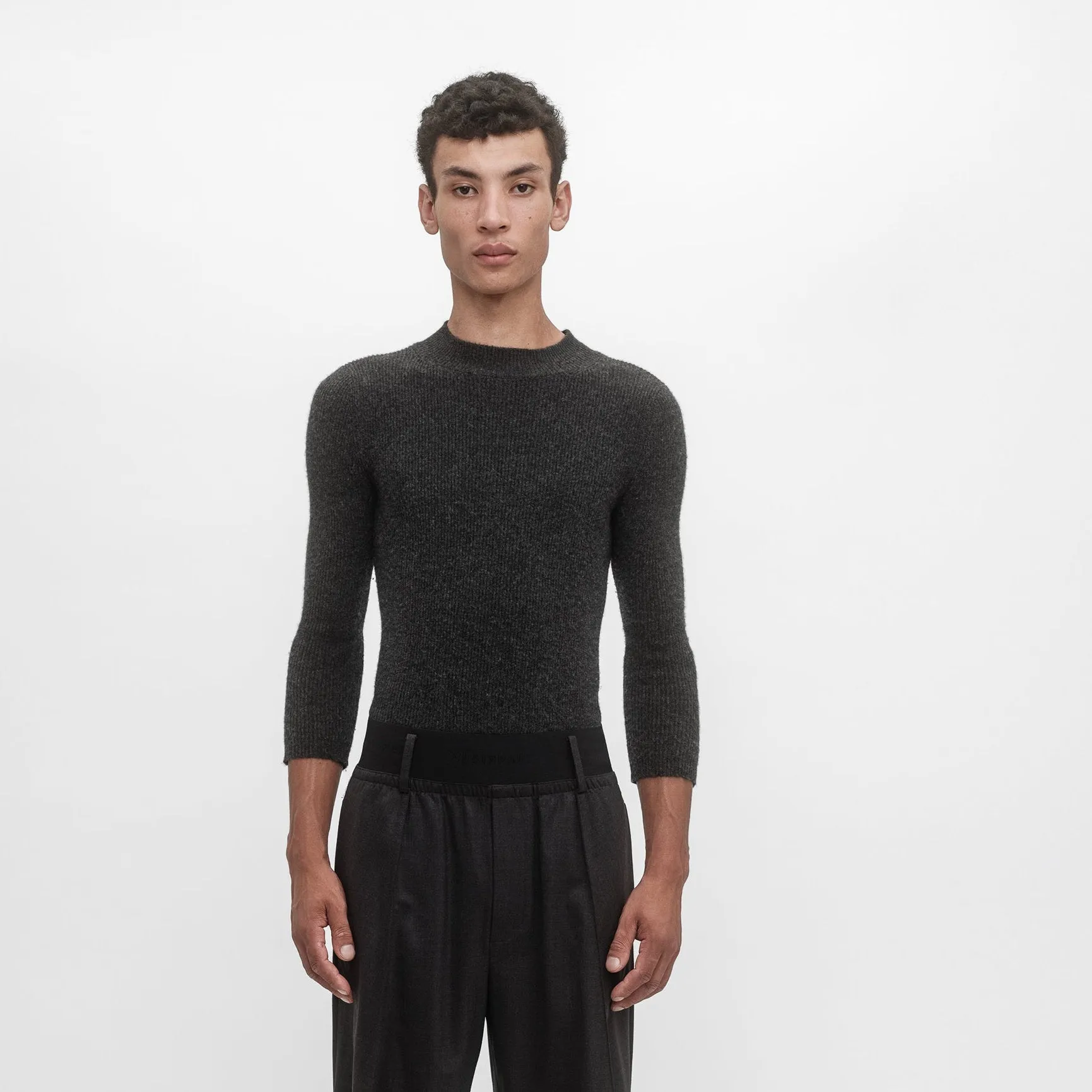 MID-SLEEVE RIB CREWNECK SWEATER sold by ALAINPAUL product image thumbnail 2