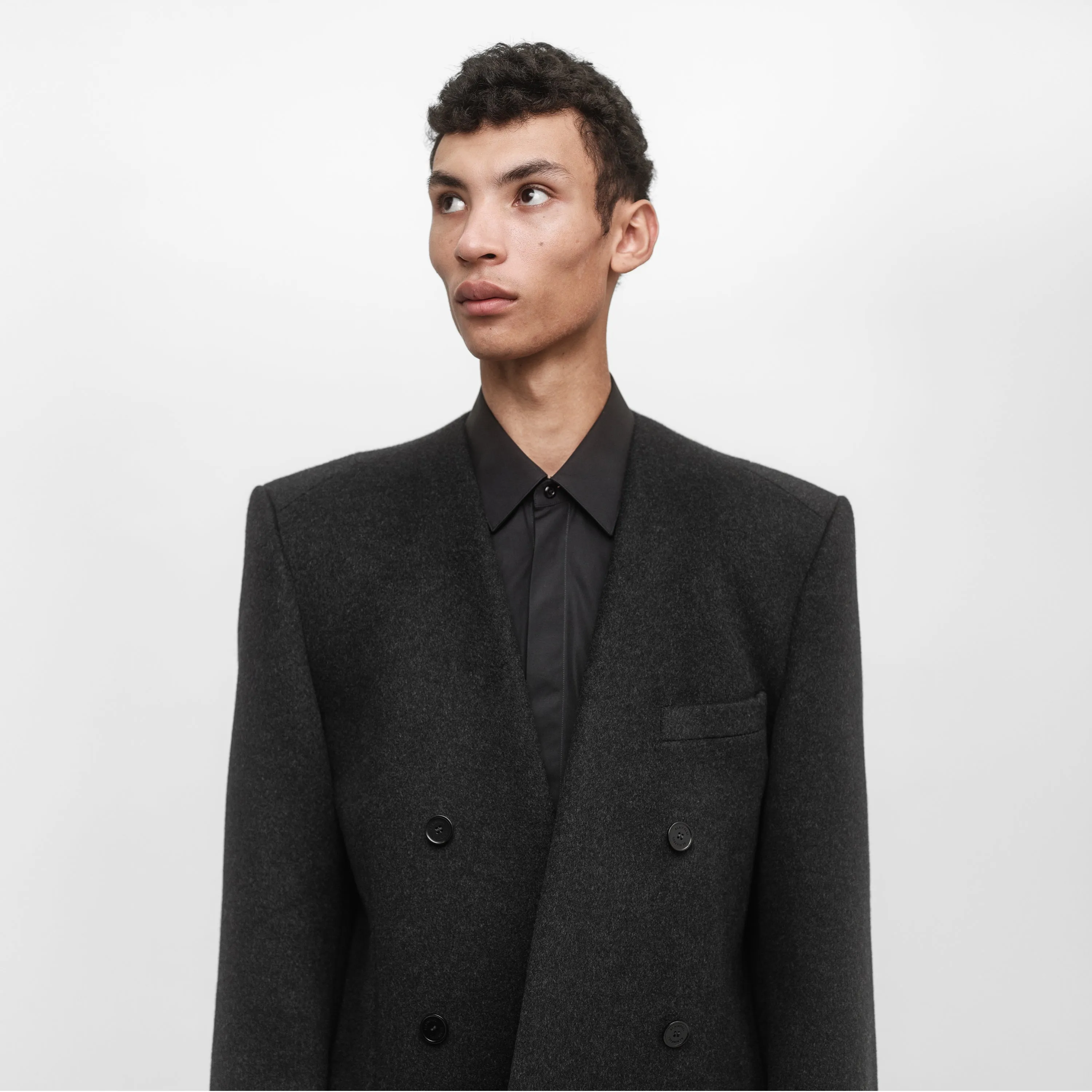 MINIMALIST DOUBLE BREASTED TAILORED COAT sold by ALAINPAUL product image thumbnail 2