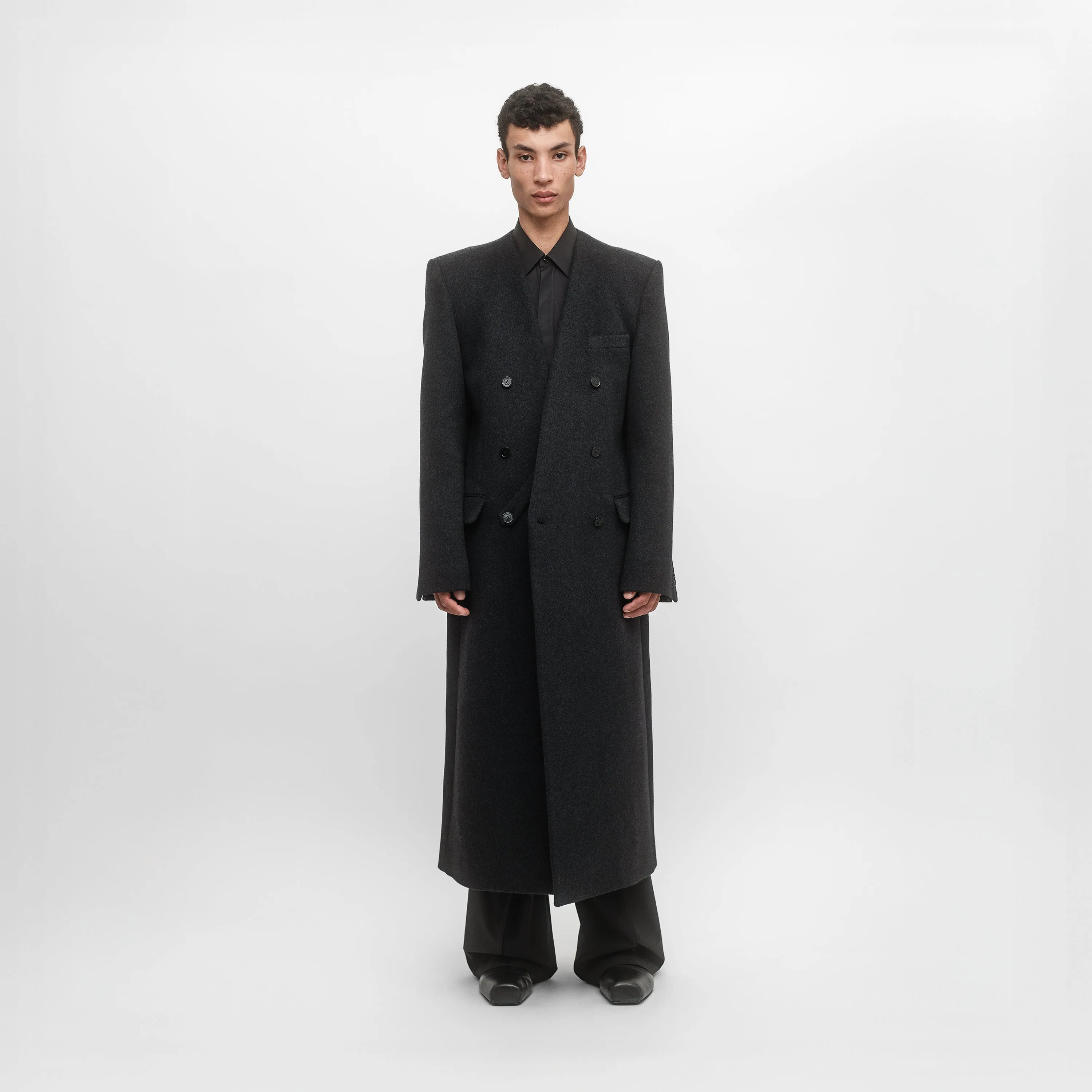 MINIMALIST DOUBLE BREASTED TAILORED COAT sold by ALAINPAUL product image thumbnail 3