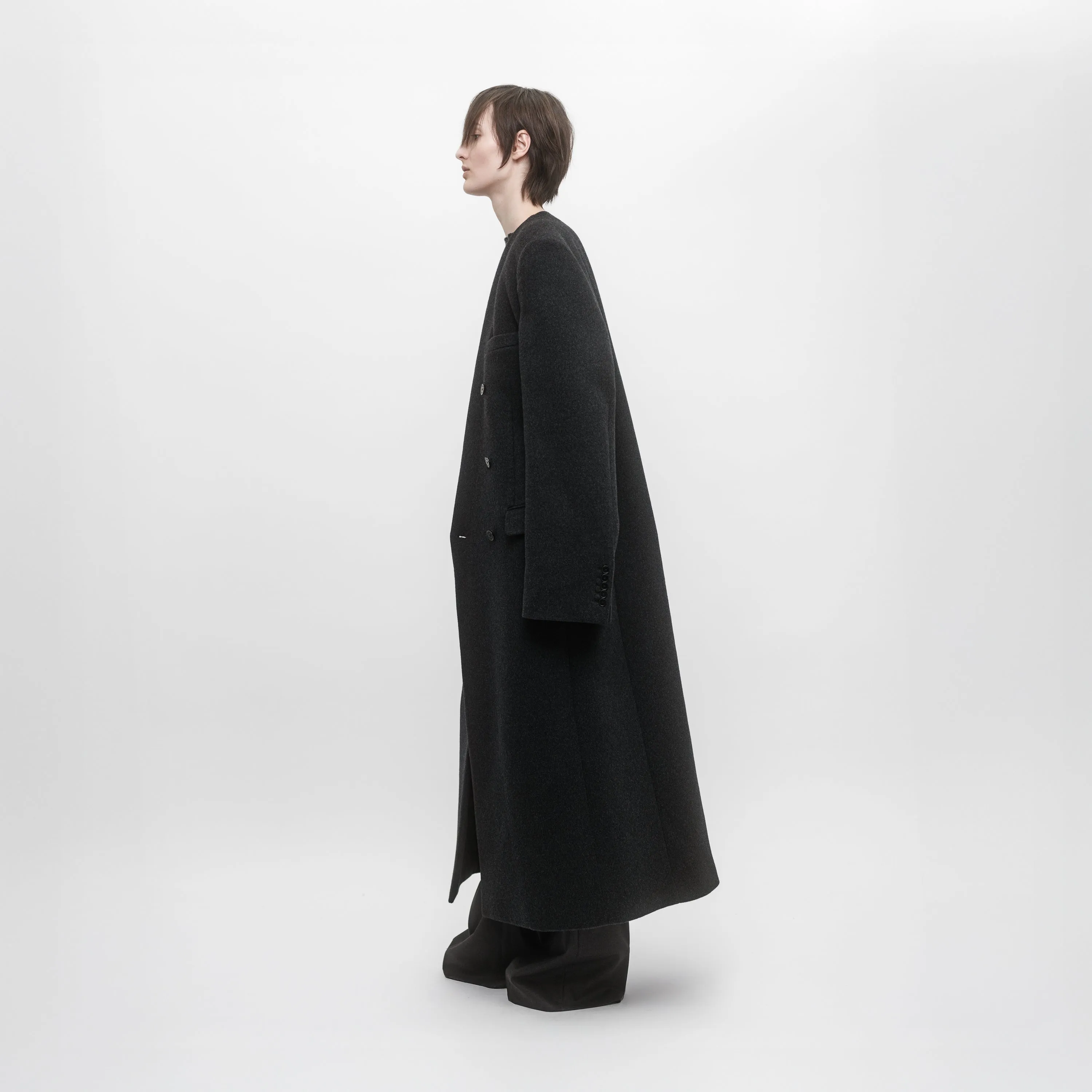 MINIMALIST DOUBLE BREASTED TAILORED COAT sold by ALAINPAUL product image thumbnail 3