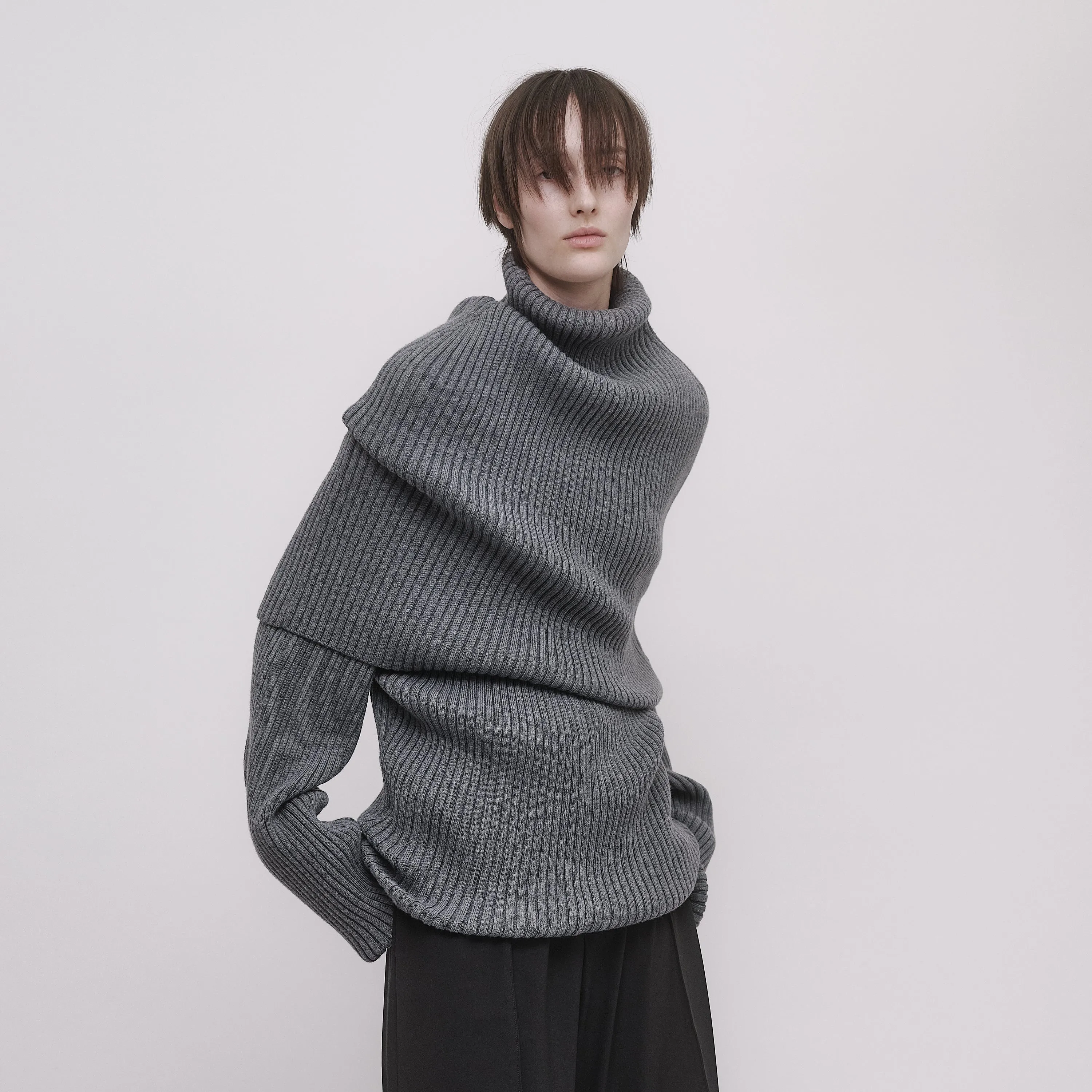 LAYERED RIB KNIT TURTLENECK sold by ALAINPAUL product image thumbnail 2