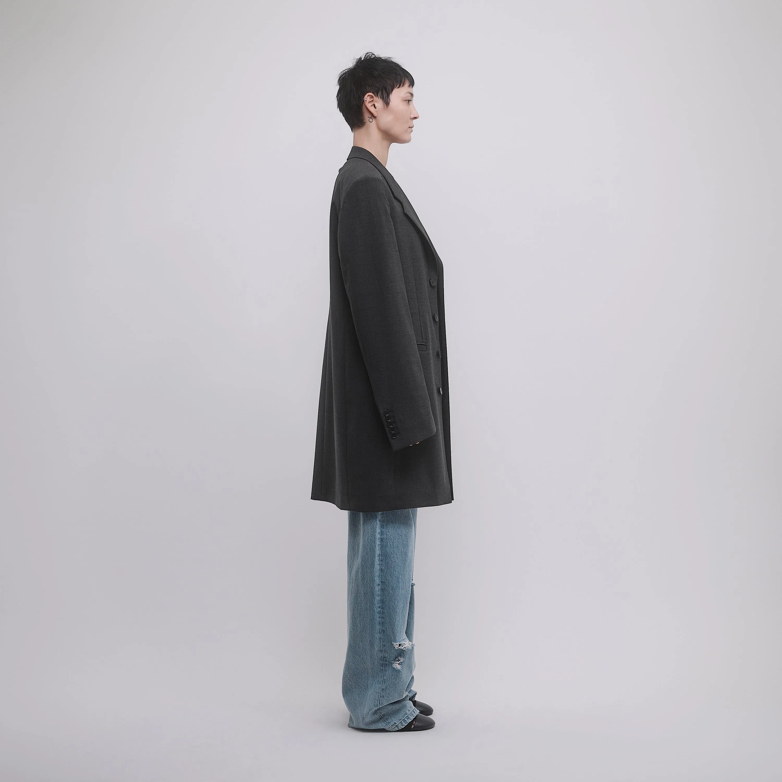 90'S SINGLE BREASTED LONG TAILORED JACKET sold by ALAINPAUL product image thumbnail 5