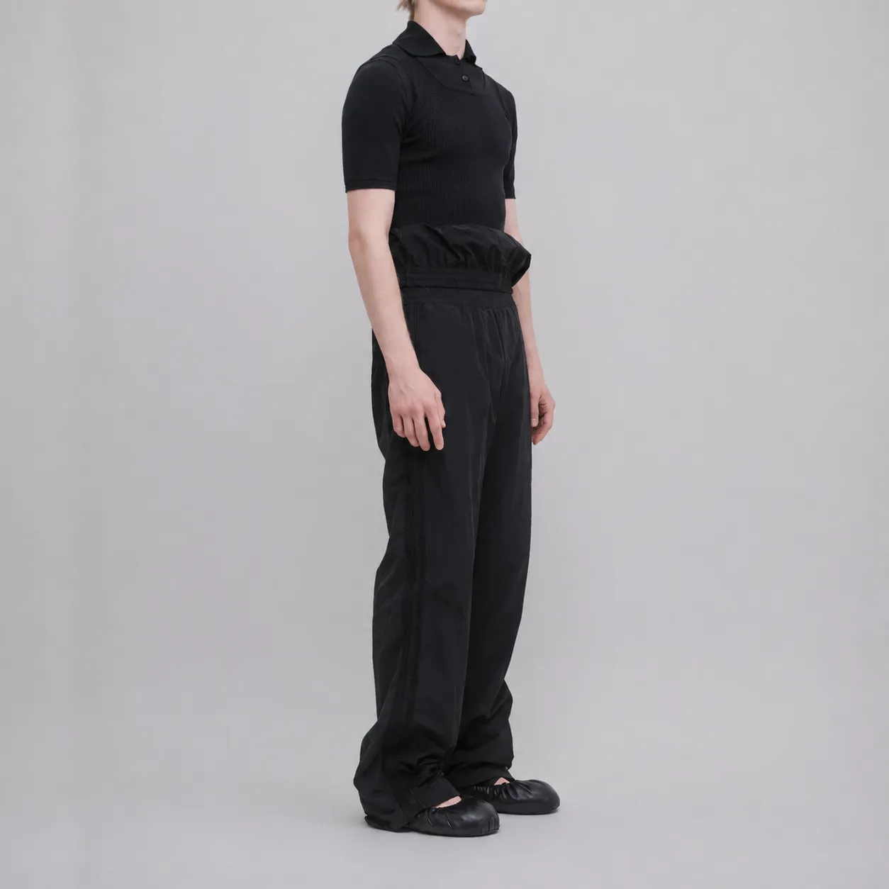 TROMPE L'ŒIL LAYERED KNIT POLO sold by ALAINPAUL product image thumbnail 3