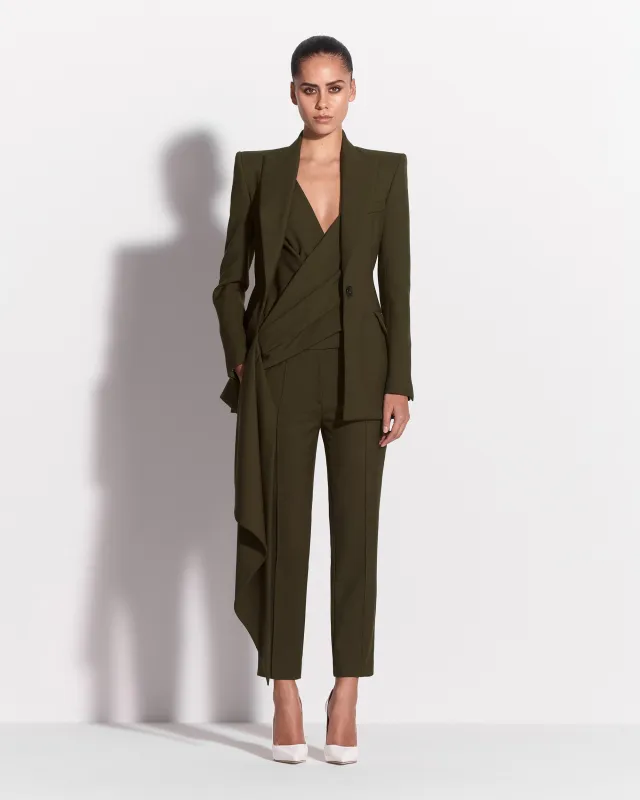 Bikini Wrap Top in Wool Suiting made by Alex Perry