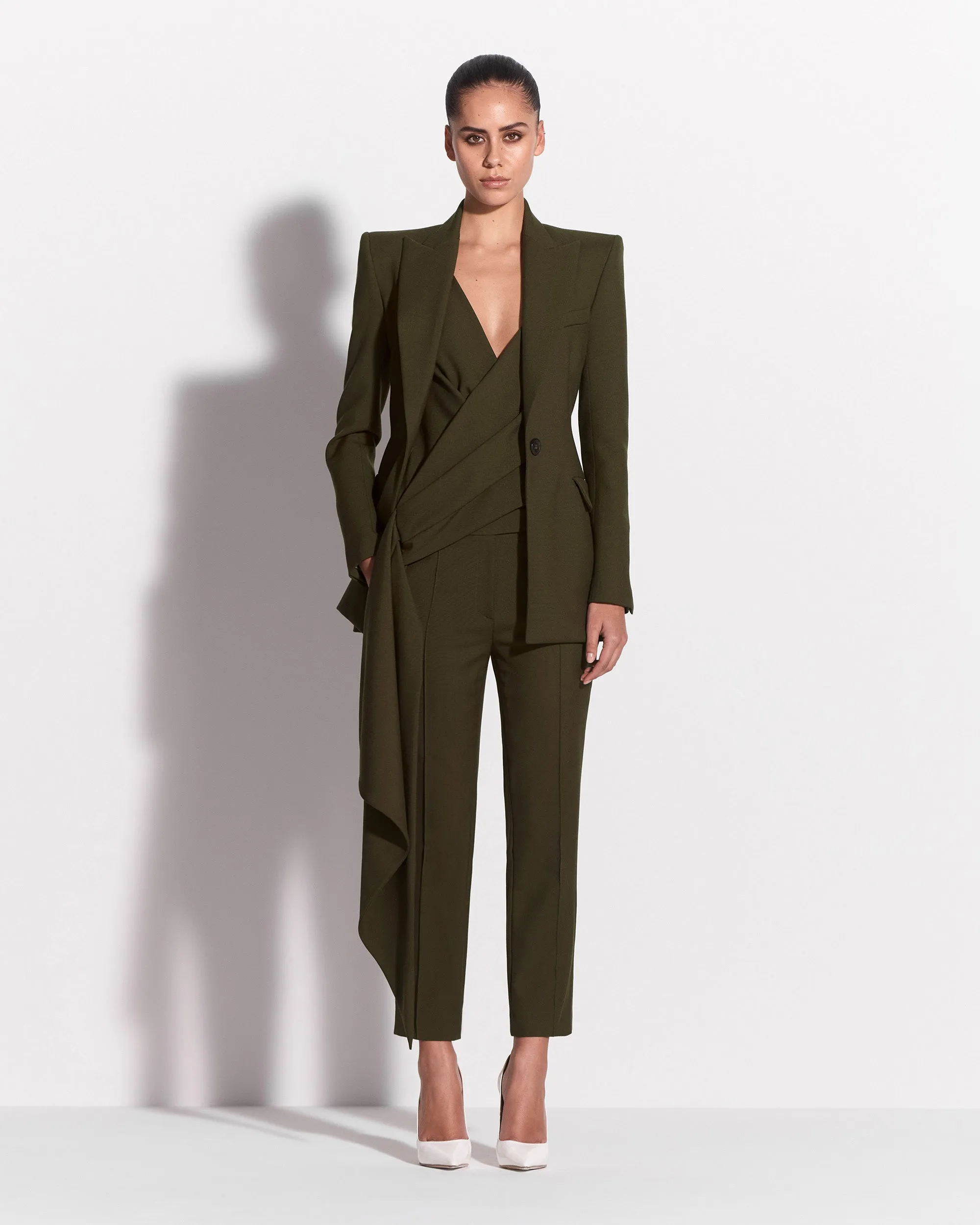 Bikini Wrap Top in Wool Suiting sold by Alex Perry