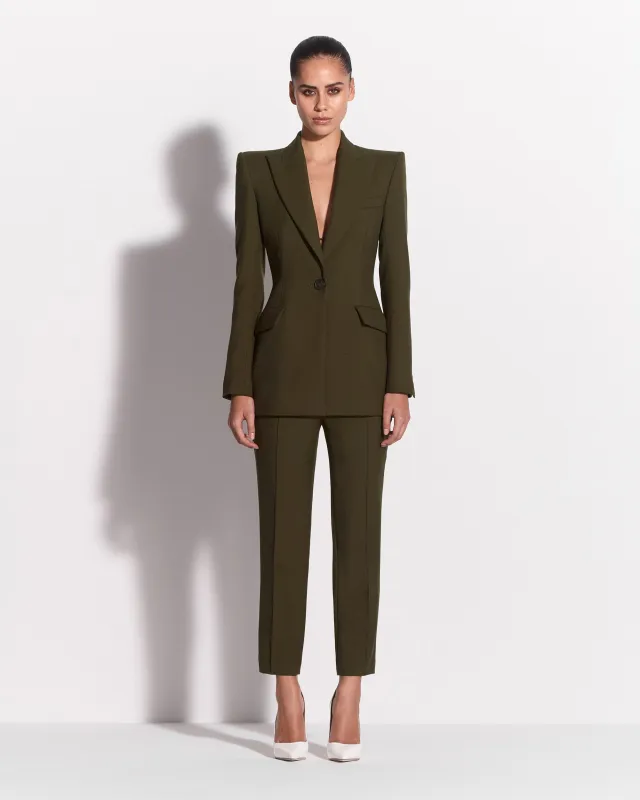 Single Breasted Fitted Blazer in Wool Suiting made by Alex Perry