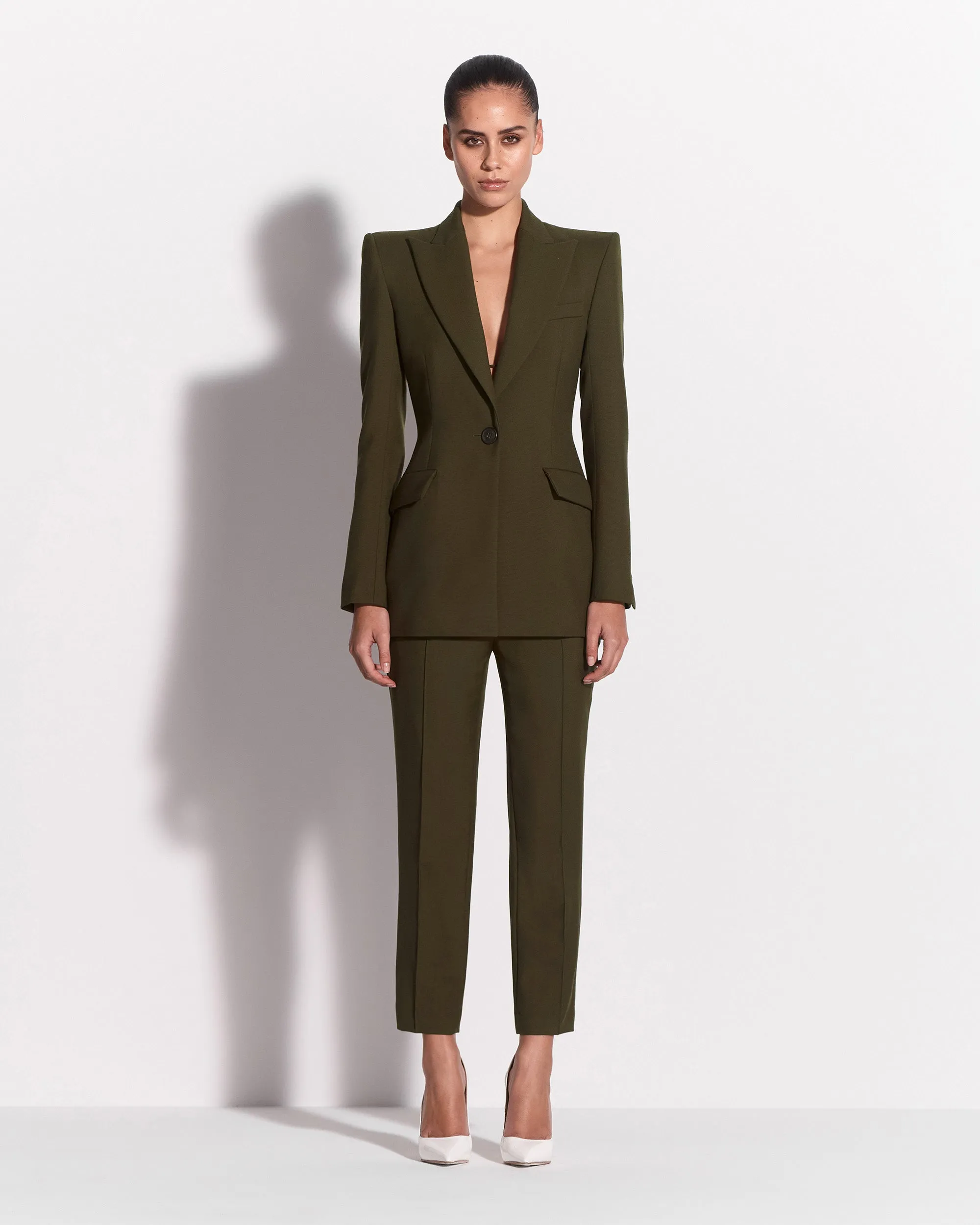 Single Breasted Fitted Blazer in Wool Suiting sold by Alex Perry