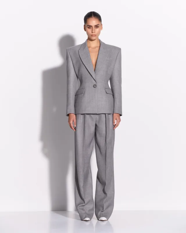 Single Breasted Contour Blazer in Wool Suiting made by Alex Perry