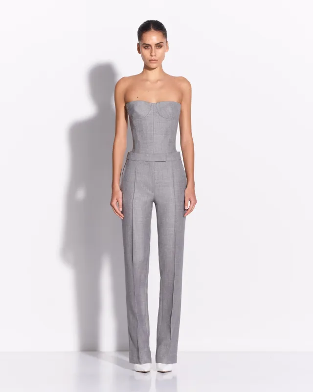 Straight Trouser in Wool Suiting made by Alex Perry