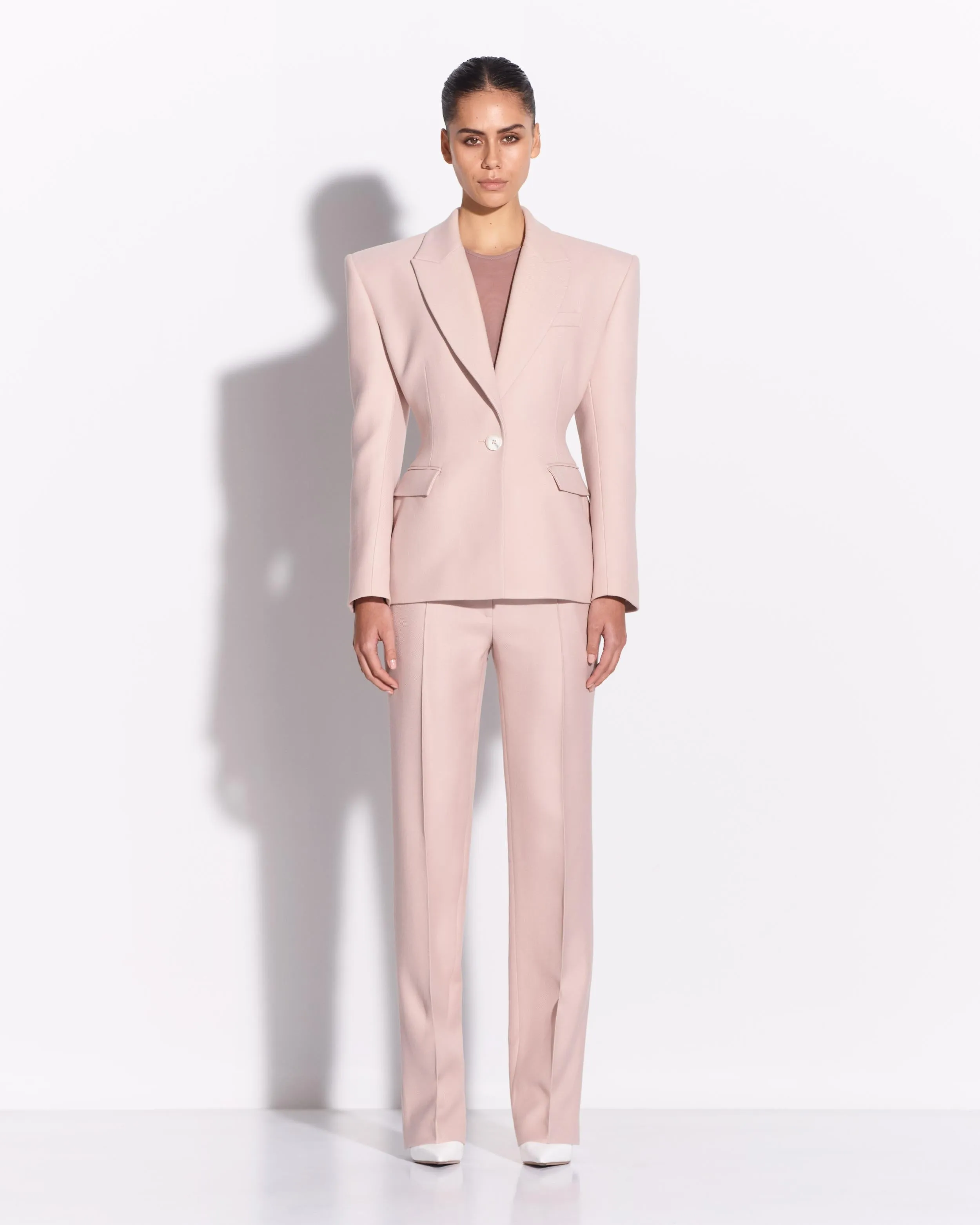 Single Breasted Contour Blazer in Wool Suiting sold by Alex Perry