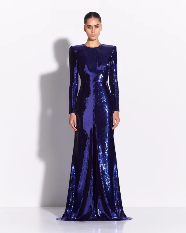Long Sleeve Gown in Sequin made by Alex Perry
