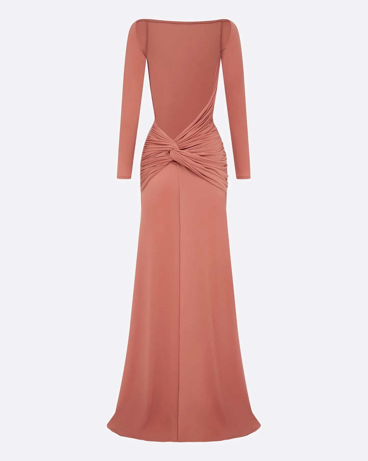 Long Sleeve Open Back Twist Gown in Crepe Jersey sold by Alex Perry product image thumbnail 3