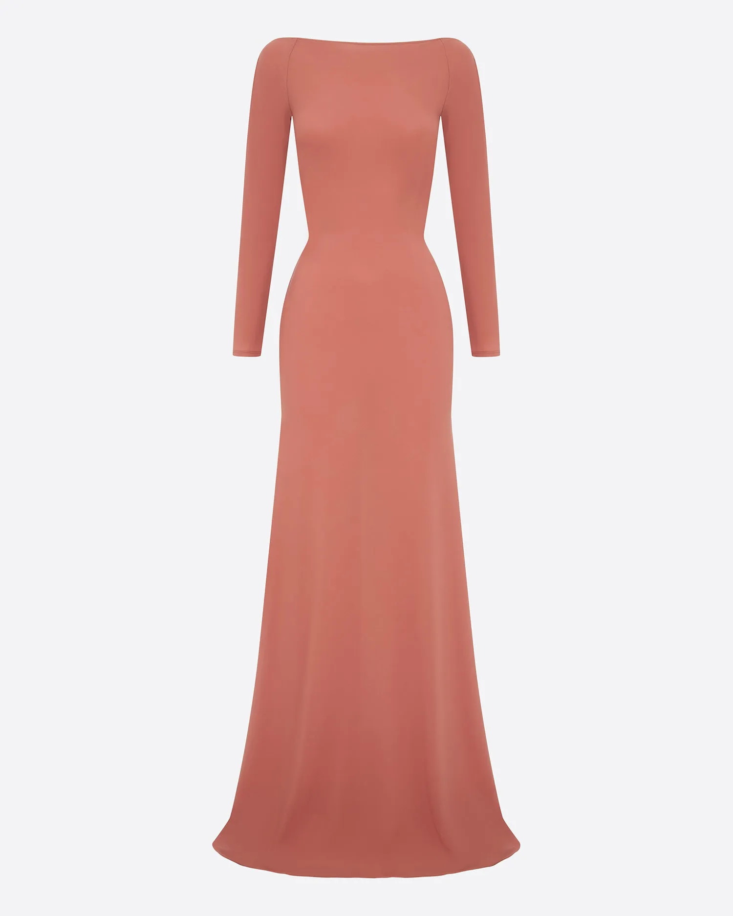 Long Sleeve Open Back Twist Gown in Crepe Jersey sold by Alex Perry product image thumbnail 4