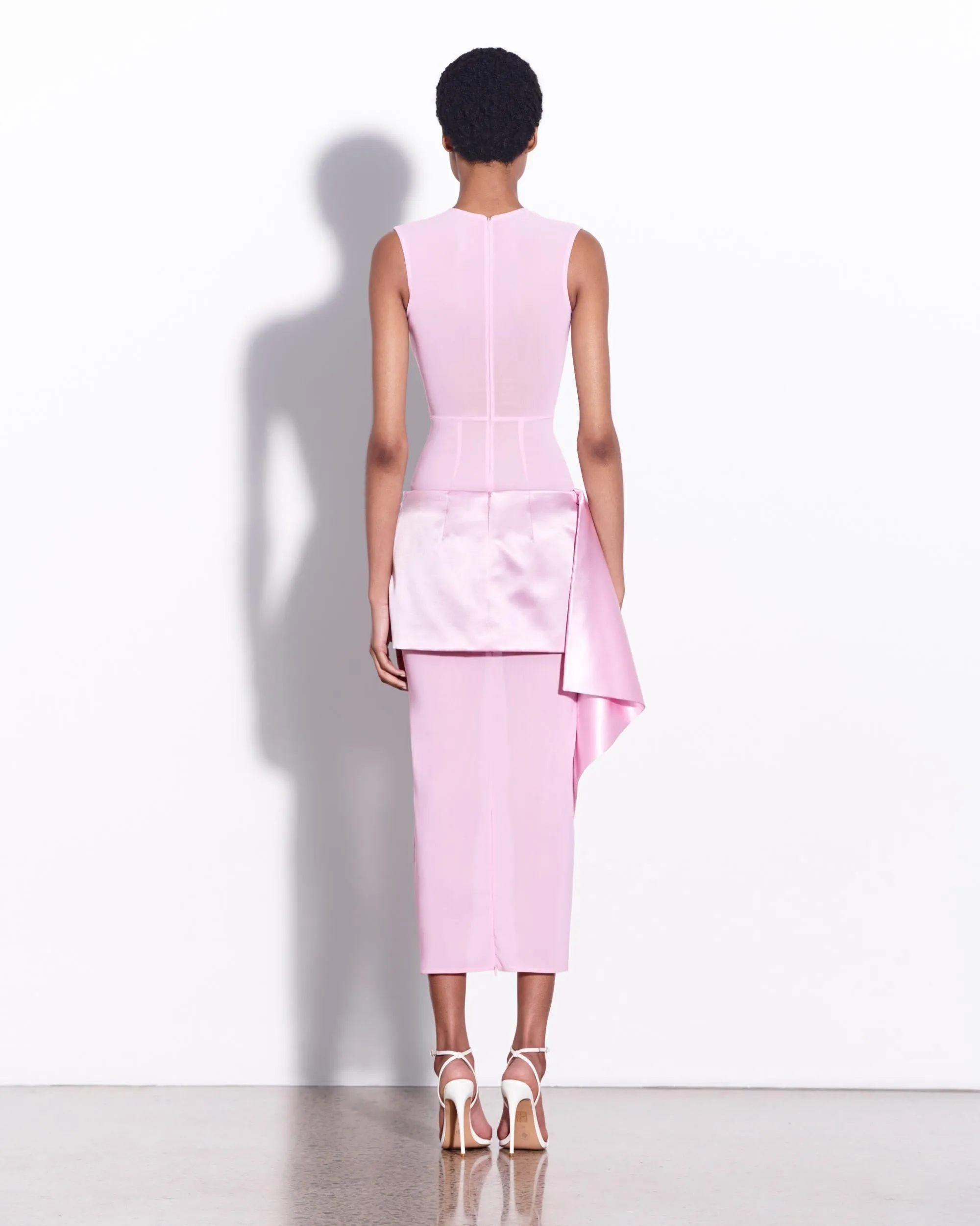 Low Rise Draped Mini Skirt in Duchess Satin sold by Alex Perry product image thumbnail 2