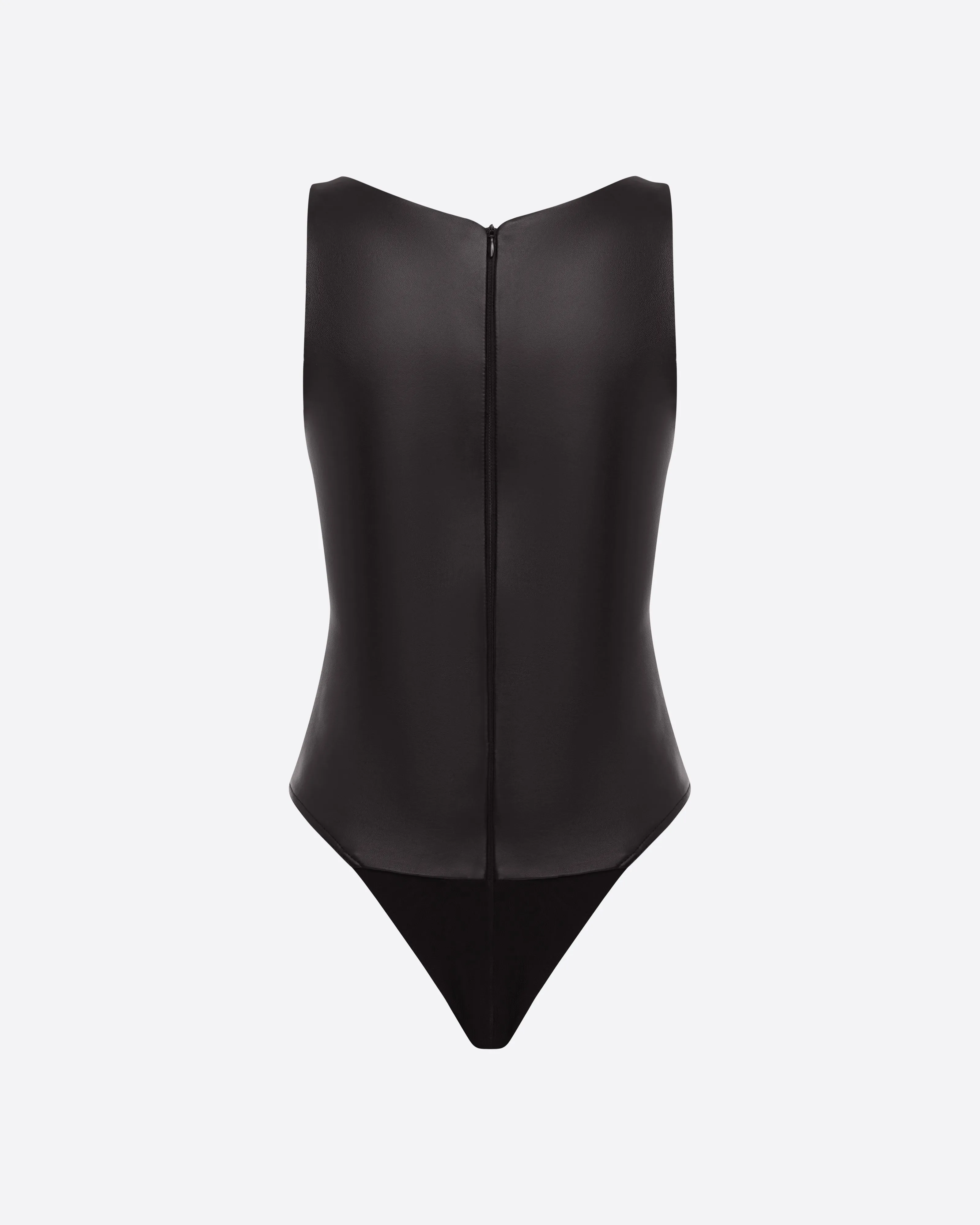 Scoop Singlet Bodysuit in Leather sold by Alex Perry product image thumbnail 4