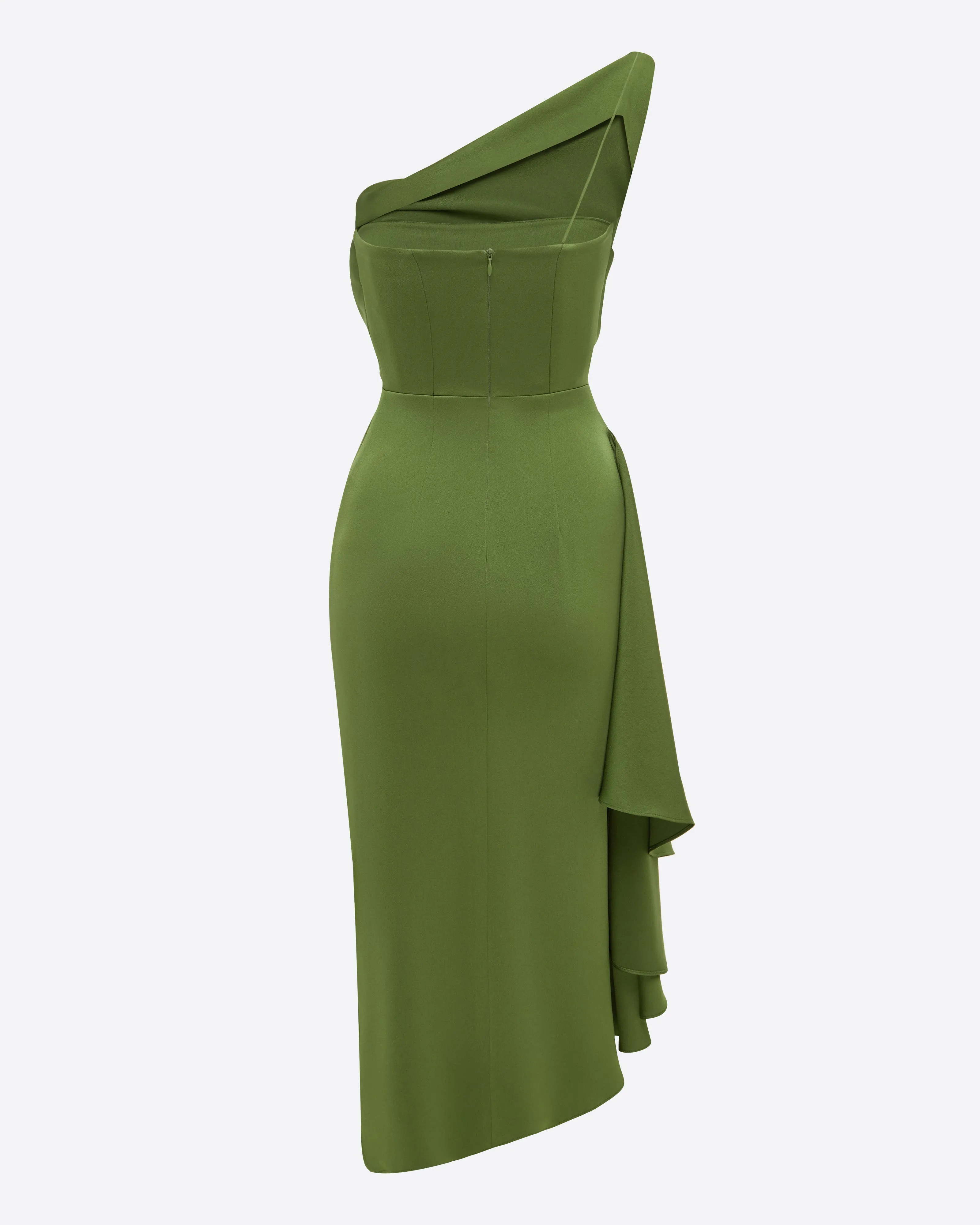 One Shoulder Drape Dress in Satin Crepe sold by Alex Perry product image thumbnail 4