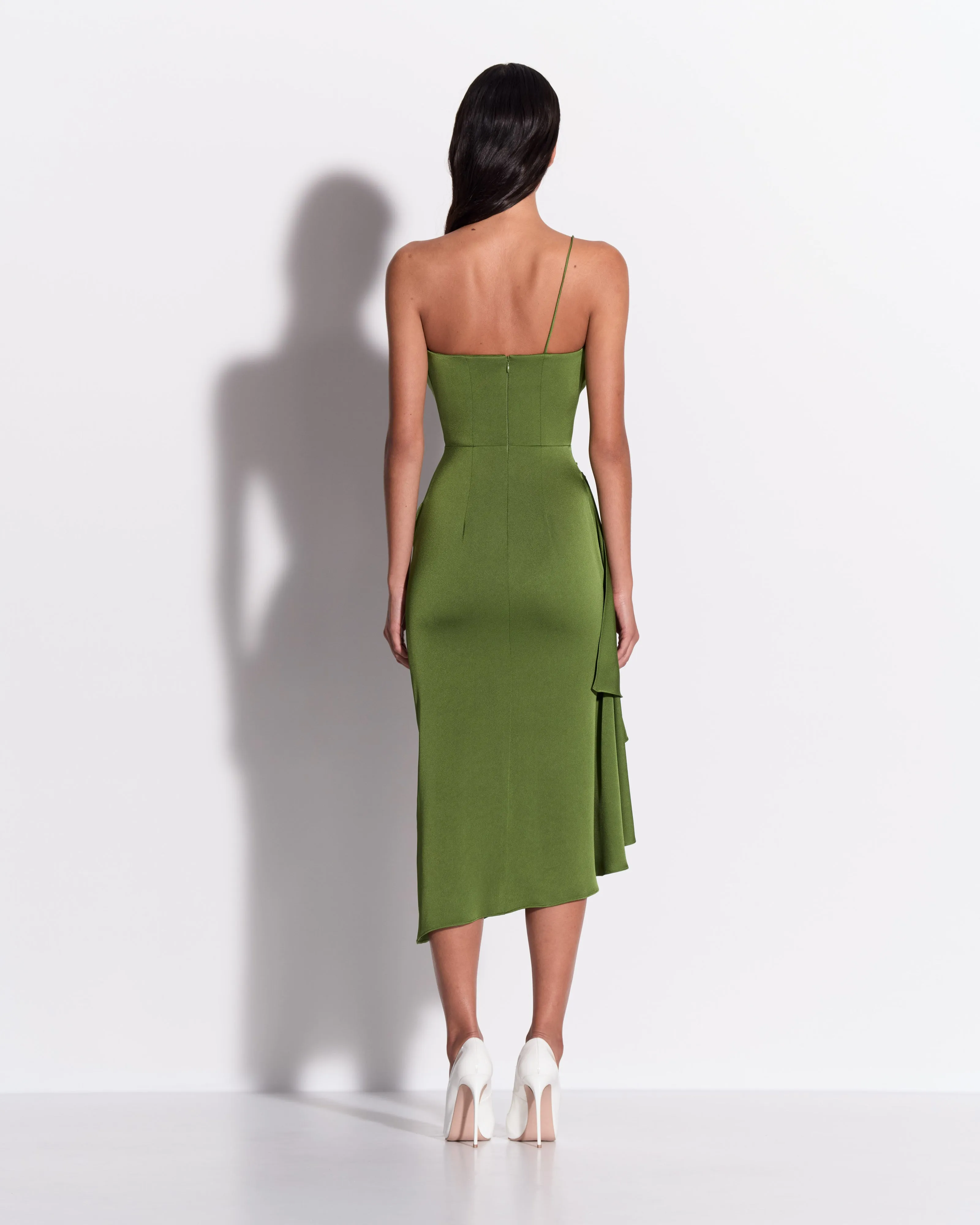 One Shoulder Drape Dress in Satin Crepe sold by Alex Perry product image thumbnail 2