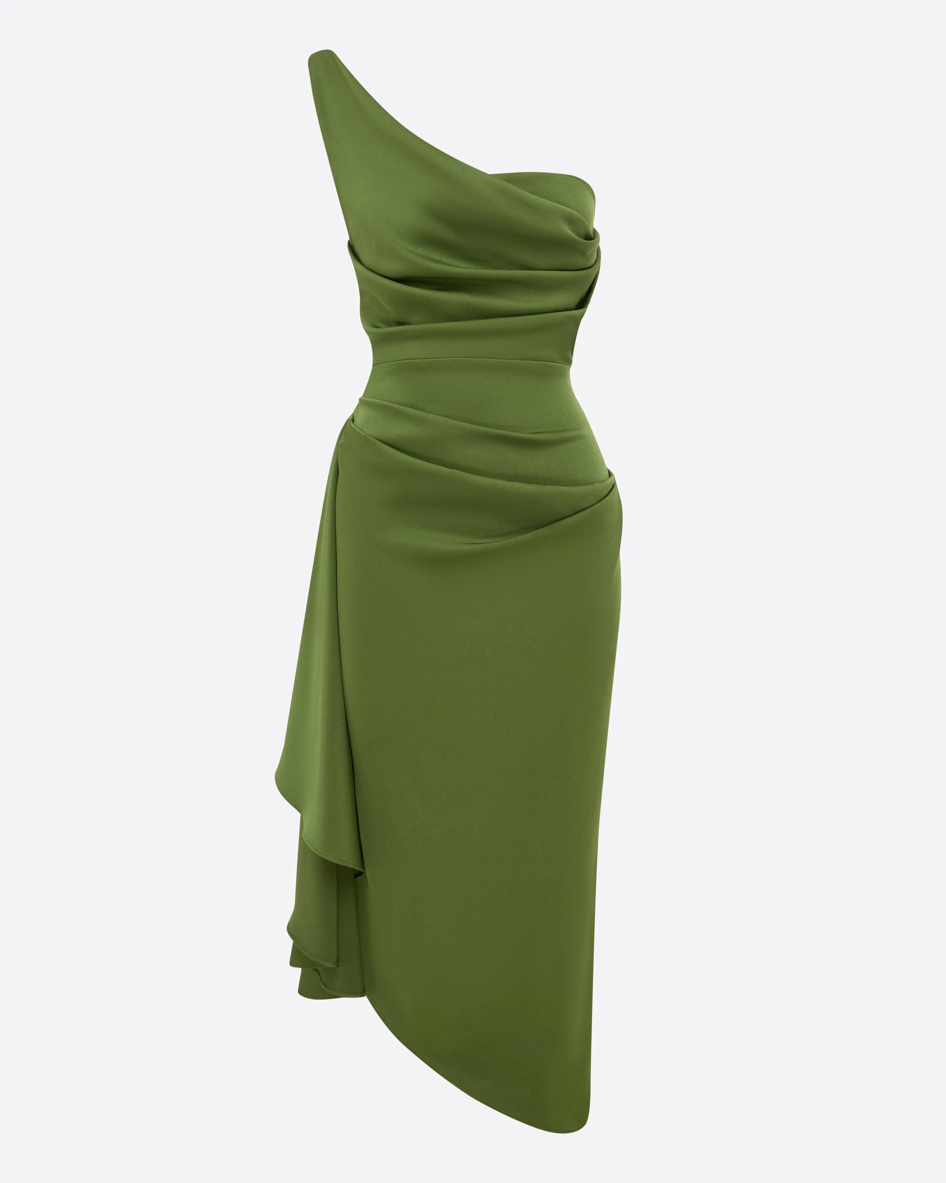 One Shoulder Drape Dress in Satin Crepe sold by Alex Perry product image thumbnail 3