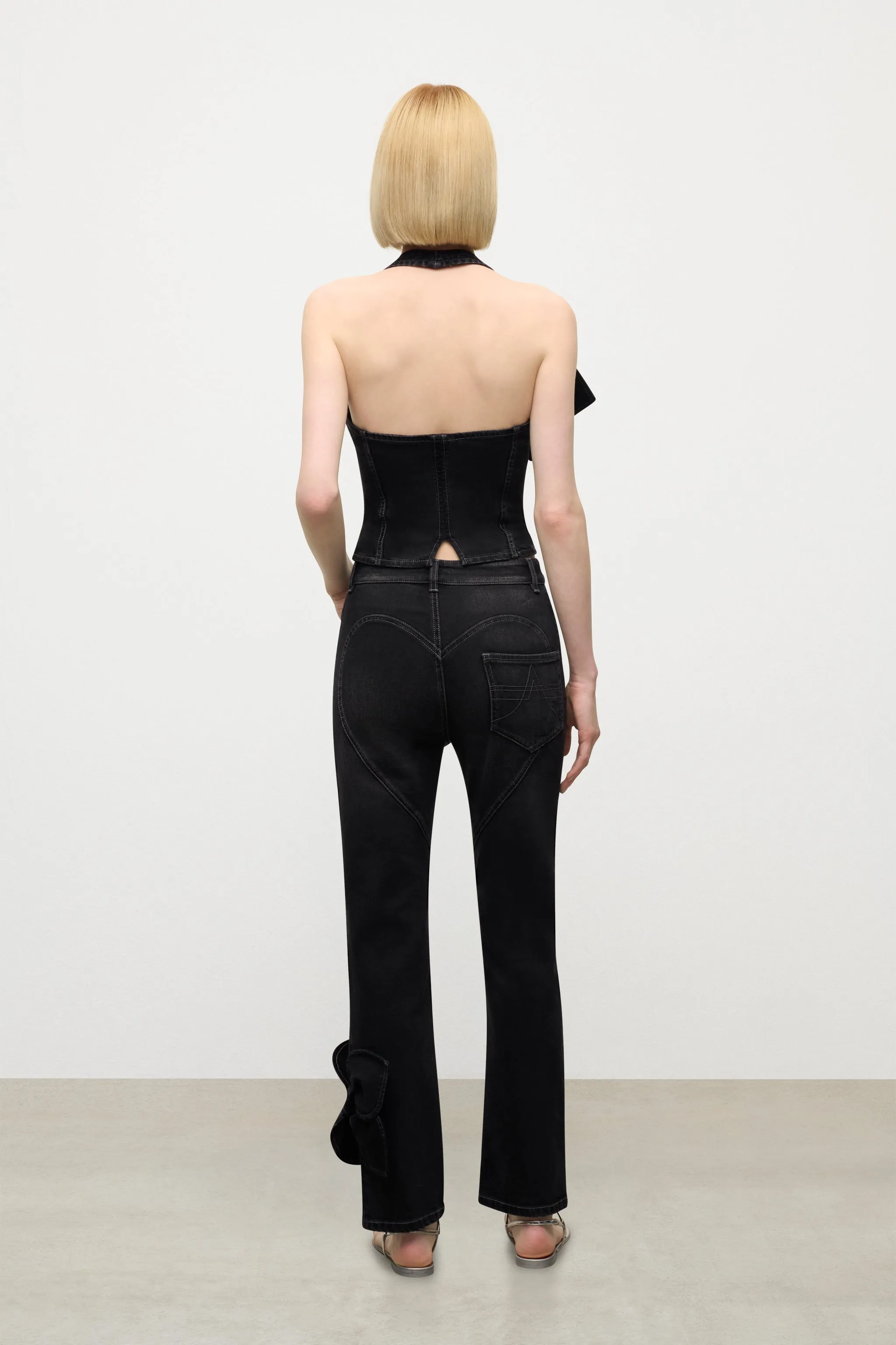 Denim Bow Straight Leg Jean sold by AREA NYC product image thumbnail 4