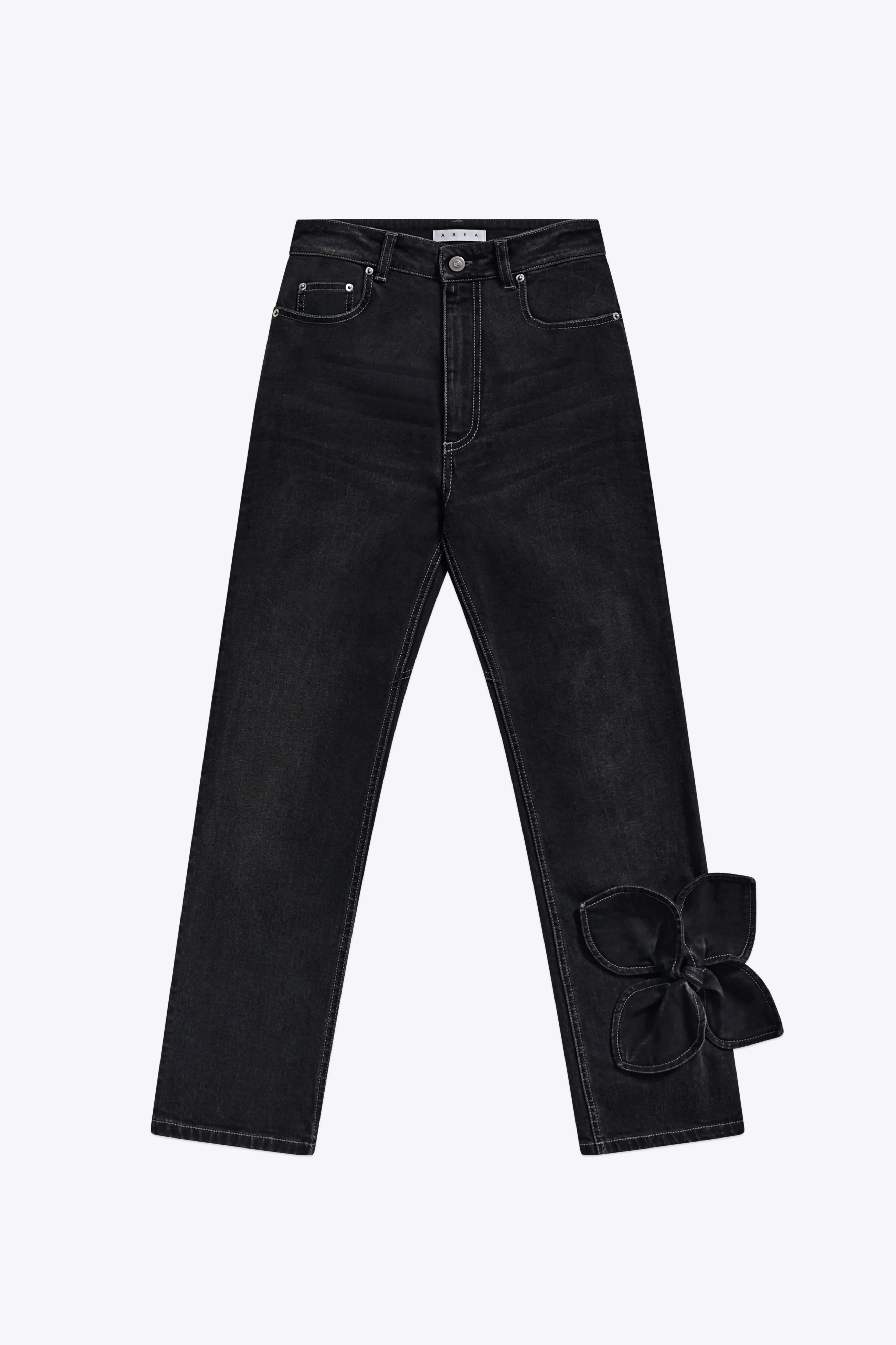 Denim Bow Straight Leg Jean sold by AREA NYC