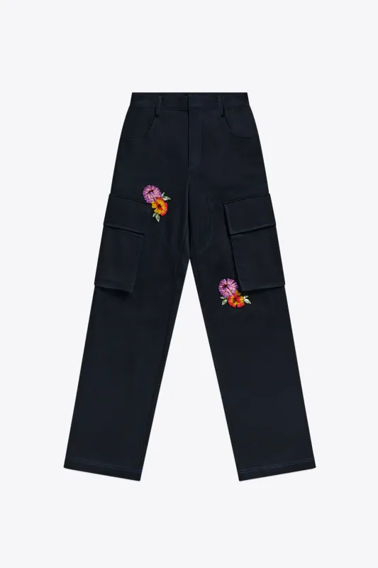 Embroidered Flower Cargo Pant made by AREA NYC