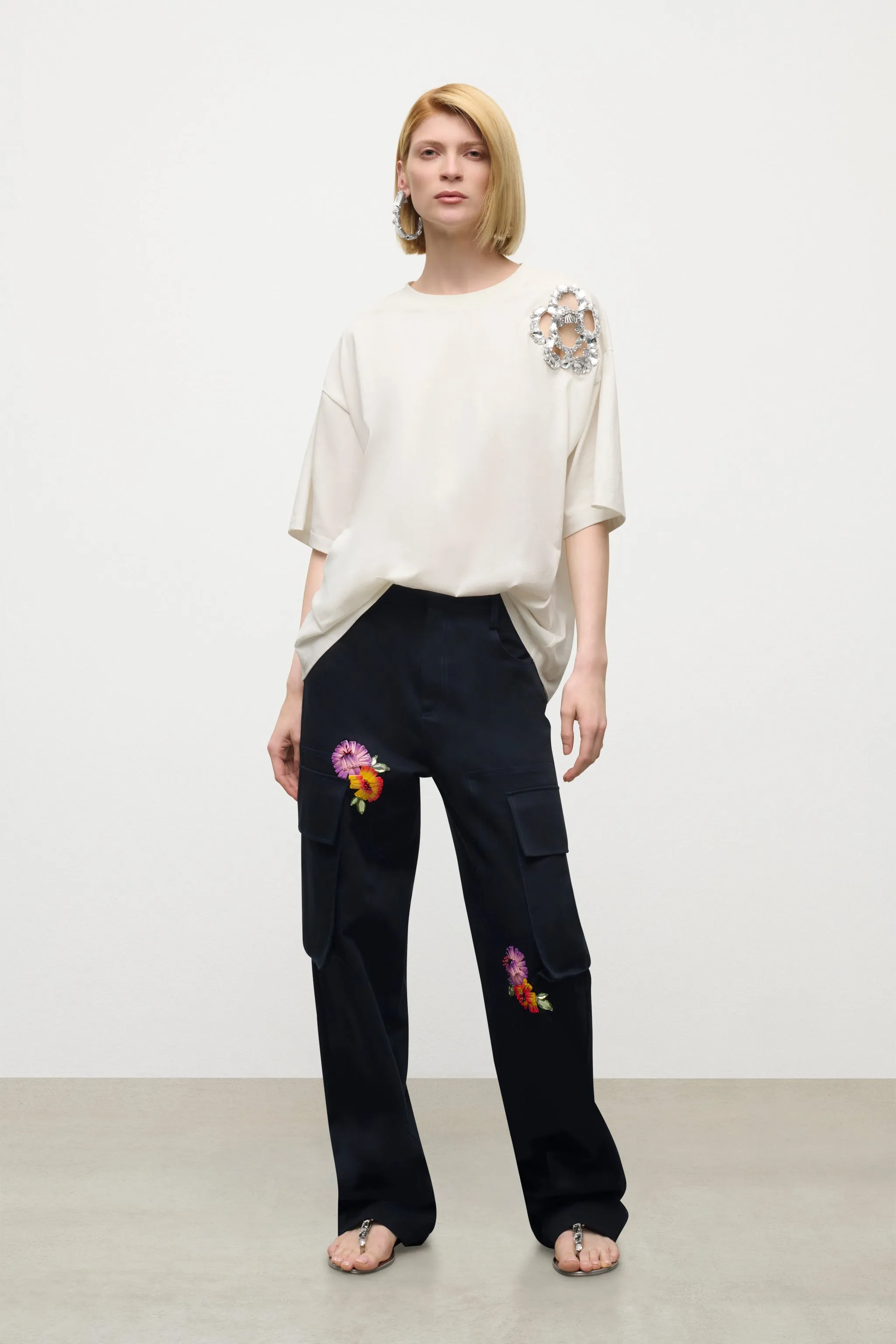 Embroidered Flower Cargo Pant sold by AREA NYC product image thumbnail 3