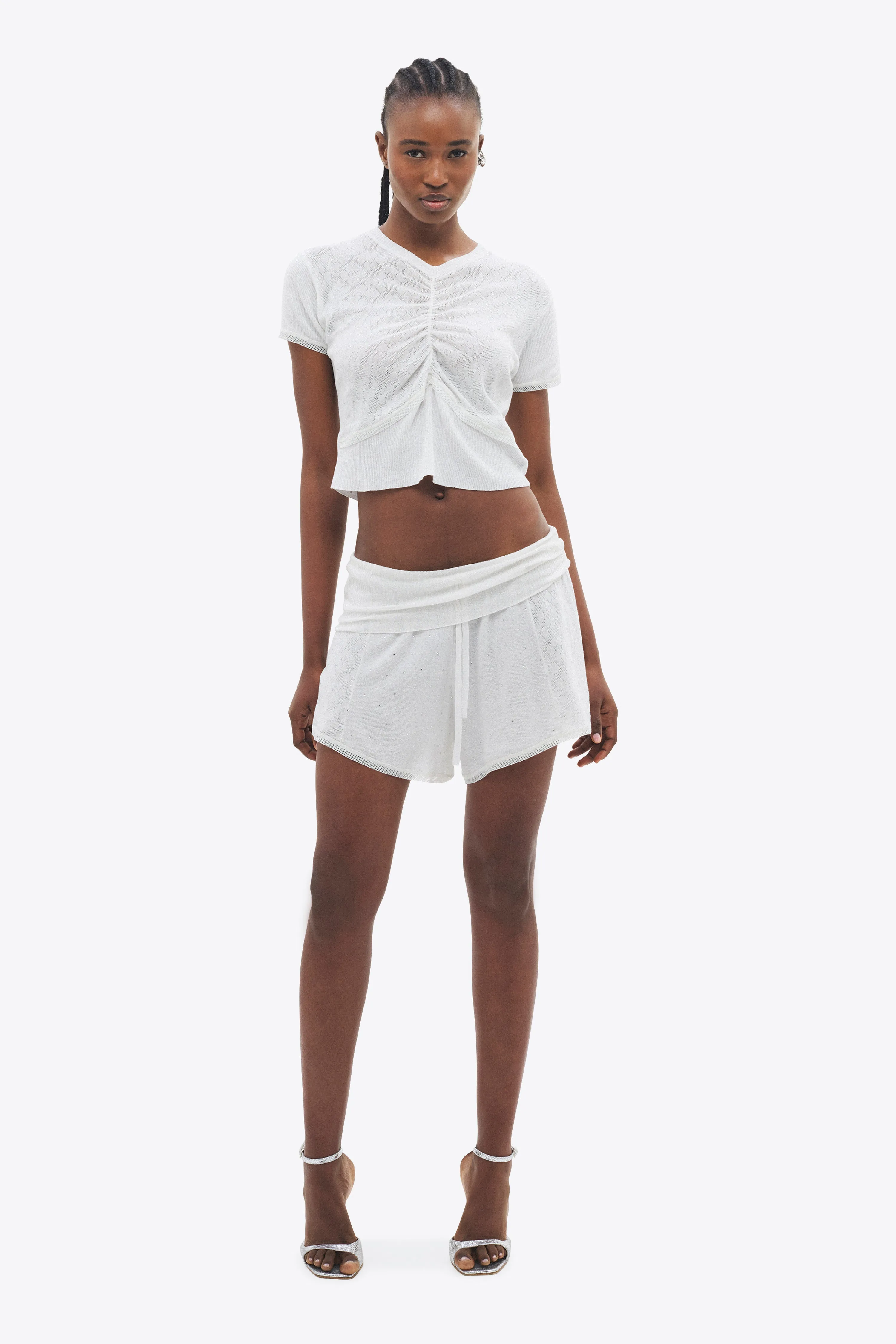 Girly Rib Knit Short Sleeve Top sold by AREA NYC product image thumbnail 2