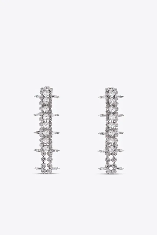 Crystal Fringe Drop Earrings made by AREA NYC