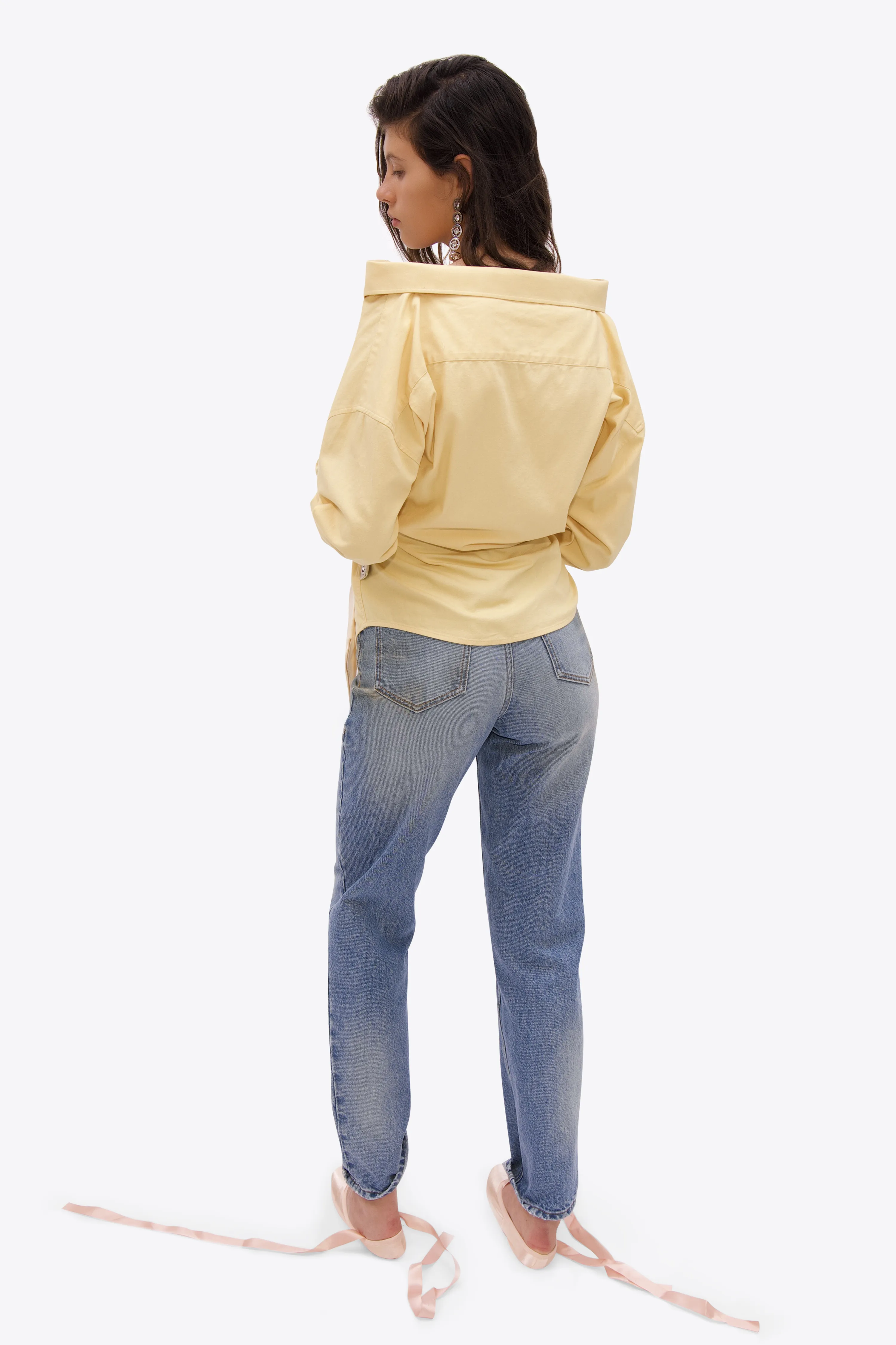 Satin Knot Oxford Shirt sold by AREA NYC product image thumbnail 4