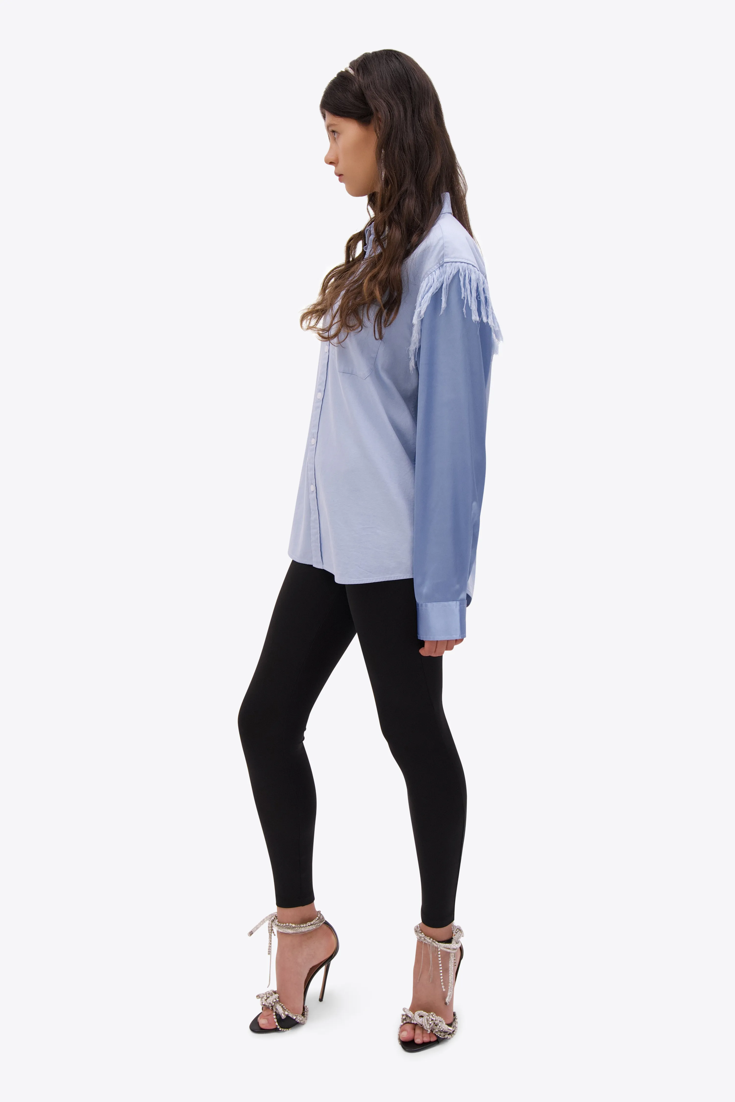Deconstructed Satin Oxford Shirt sold by AREA NYC product image thumbnail 3