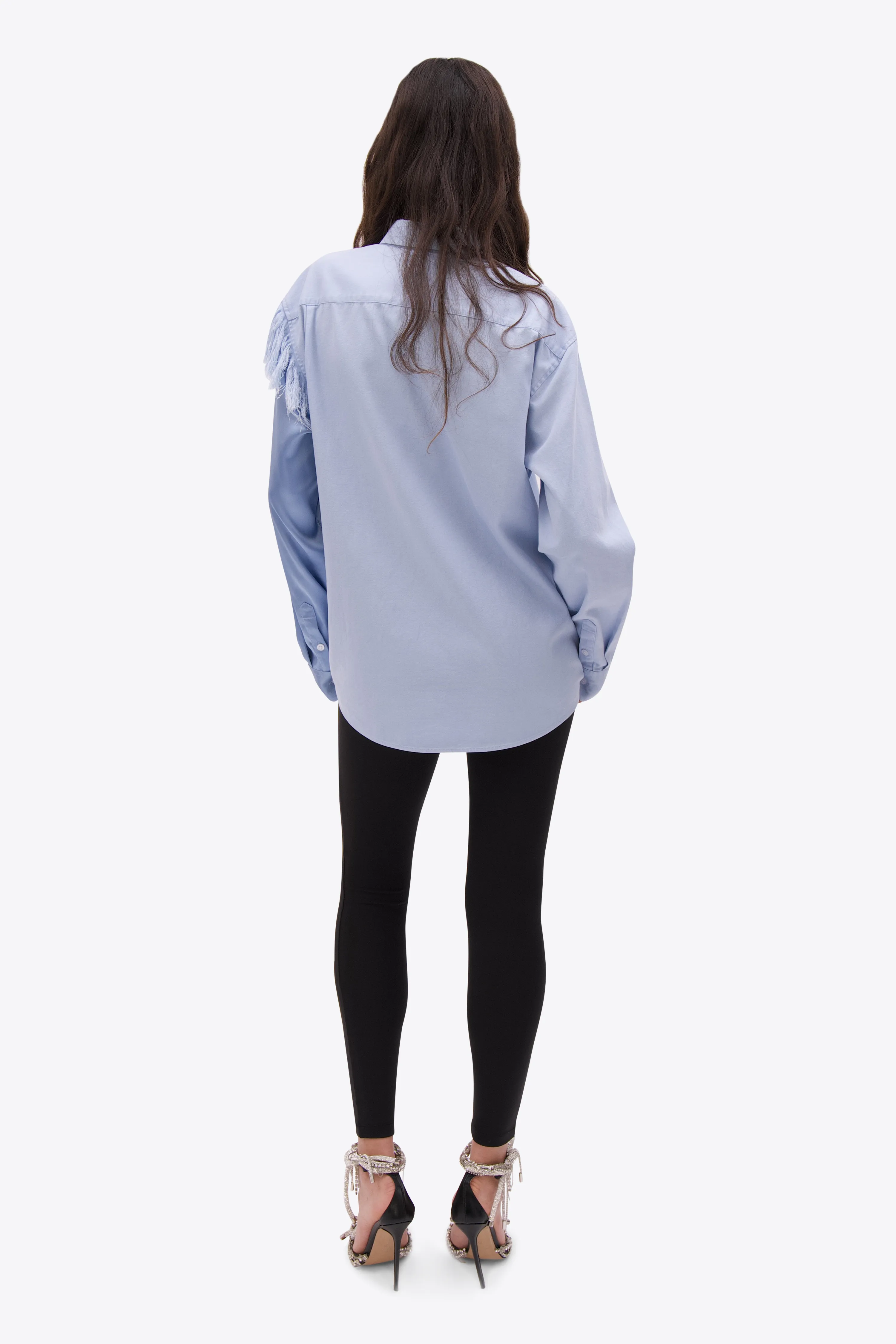Deconstructed Satin Oxford Shirt sold by AREA NYC product image thumbnail 4