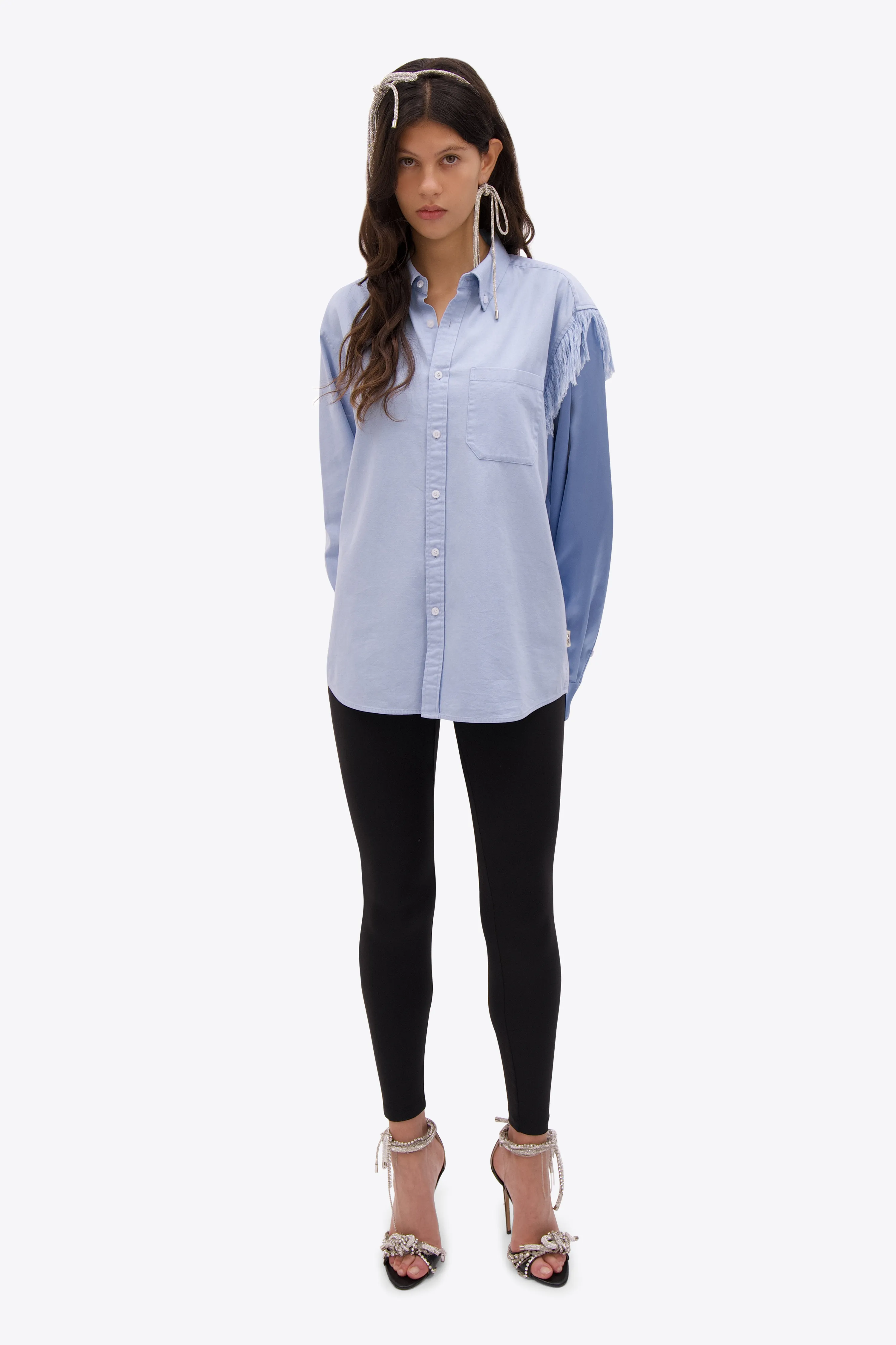 Deconstructed Satin Oxford Shirt sold by AREA NYC product image thumbnail 2