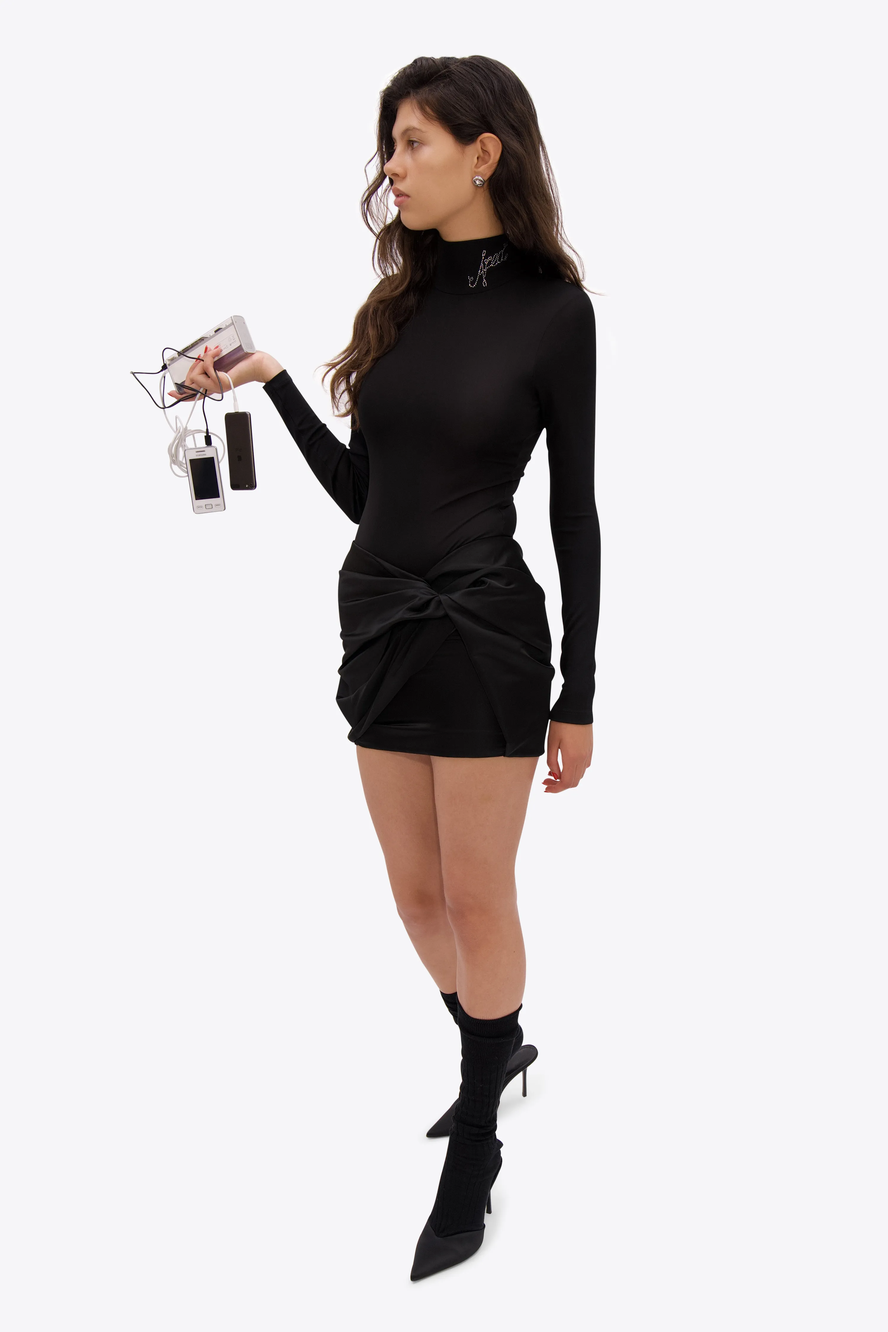 Turtleneck Logo Bodysuit sold by AREA NYC product image thumbnail 2