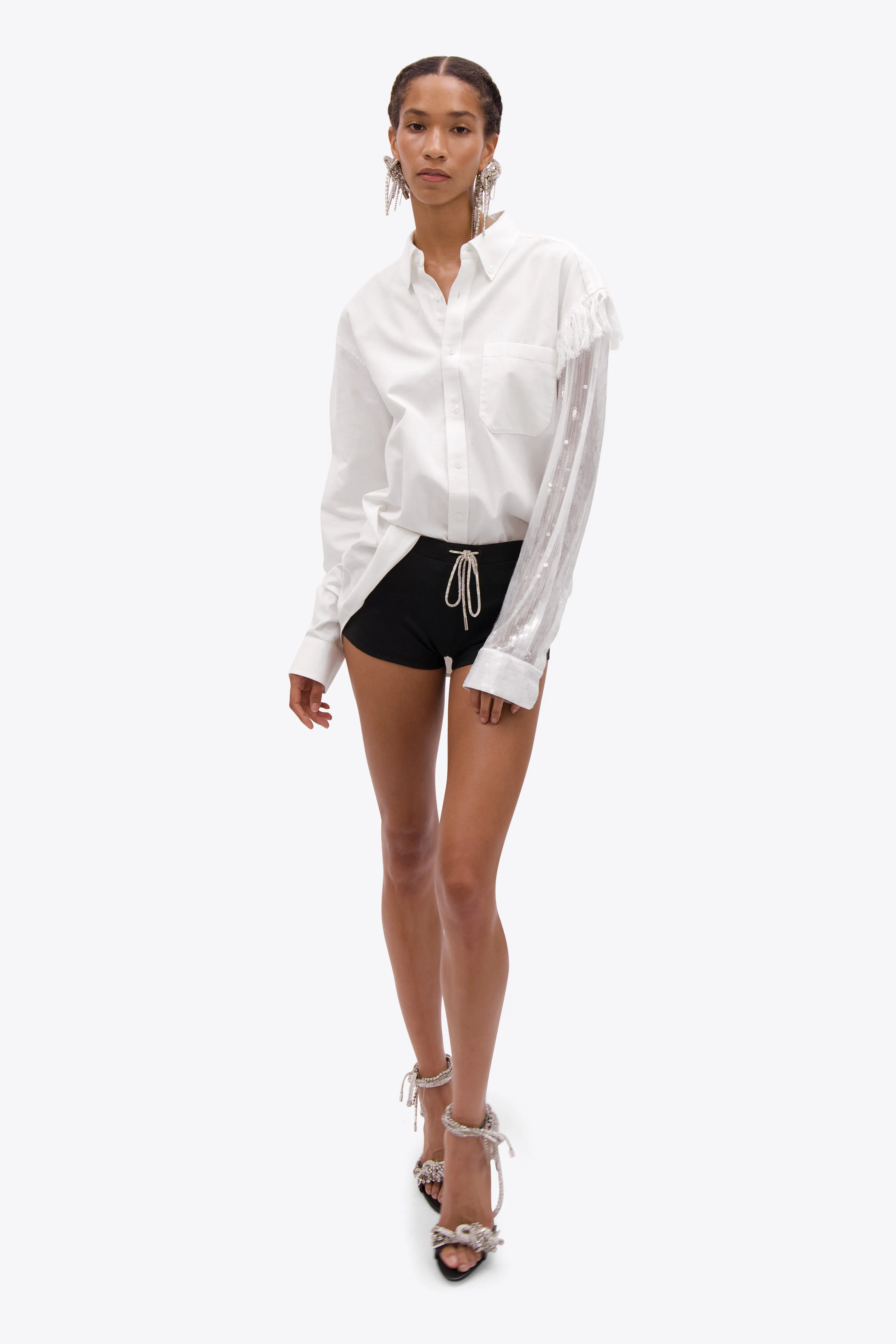 Deconstructed Sequin Oxford Shirt sold by AREA NYC product image thumbnail 2