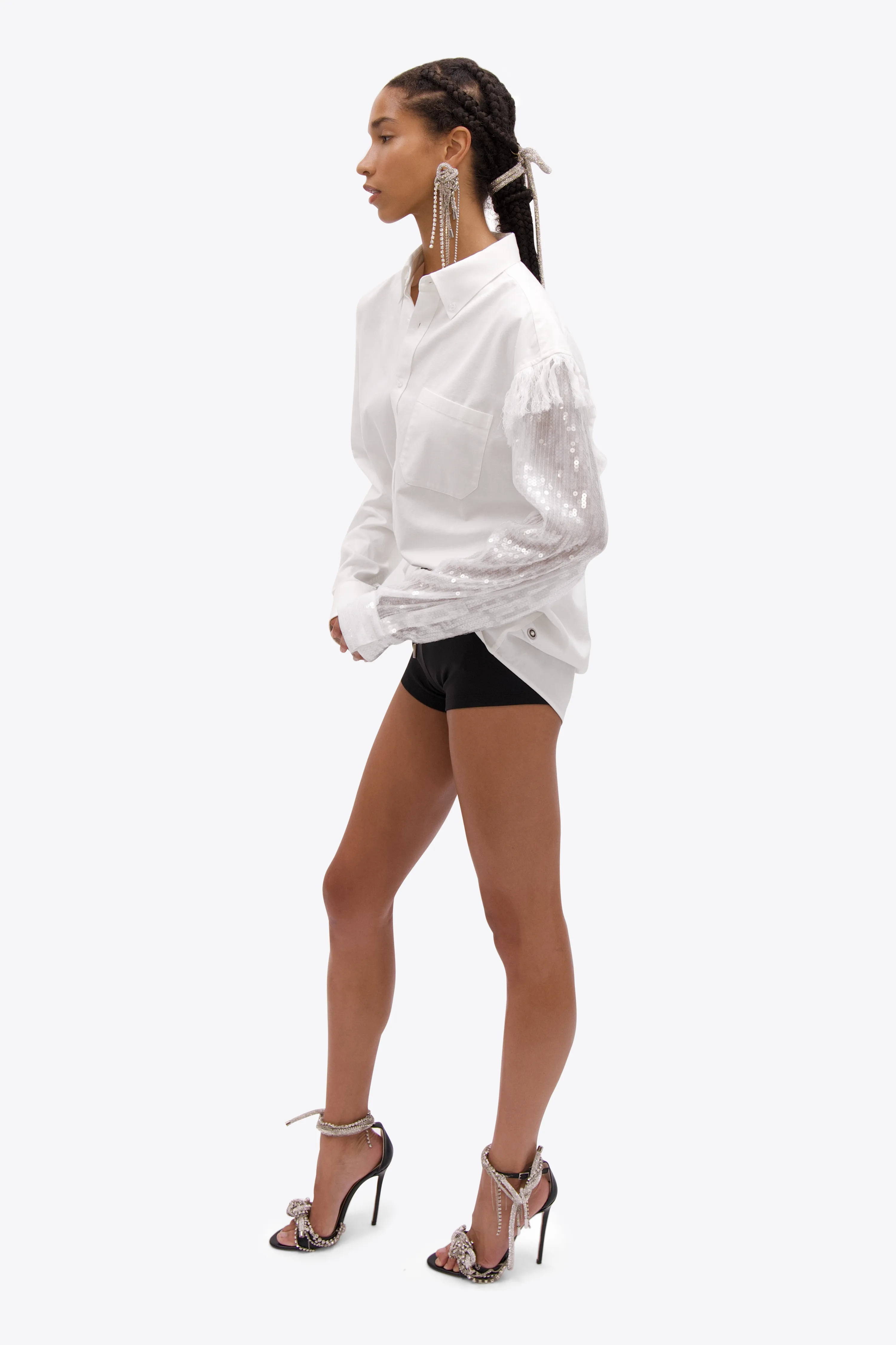 Deconstructed Sequin Oxford Shirt sold by AREA NYC product image thumbnail 4