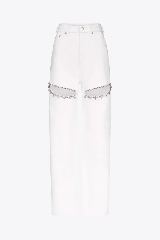 Crystal Slit Jean made by AREA NYC