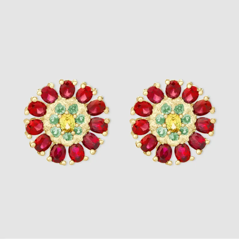 Dorset Dahlia Earrings made by Bleue Burnham