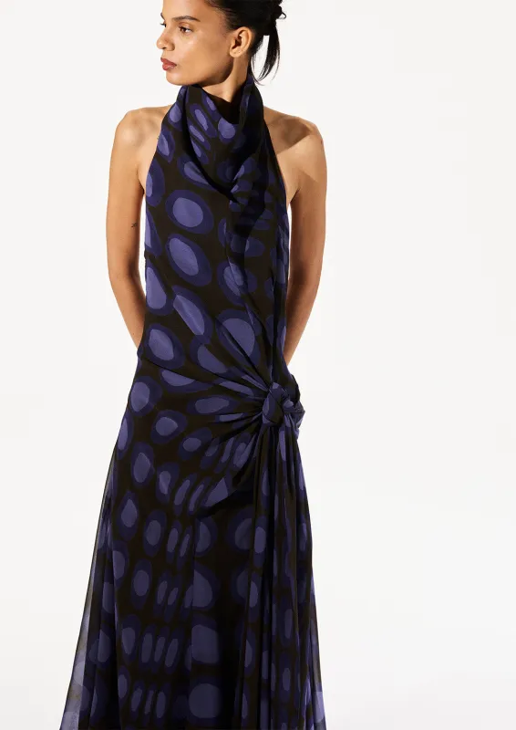 SILK WIGGLE DOT SARONG GOWN made by Christopher John Rogers