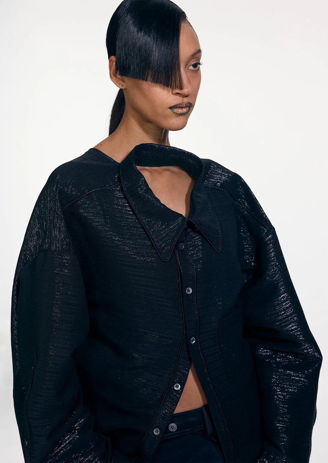 LUREX CONVERTIBLE JUMBO SHIRT sold by Christopher John Rogers