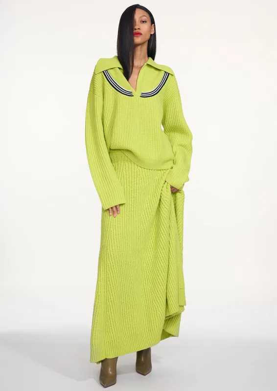 RIBBED POPOVER POLO SWEATER made by Christopher John Rogers