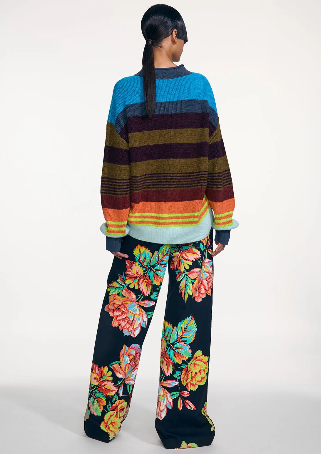 STRIPED V-NECK SWEATER sold by Christopher John Rogers product image thumbnail 3