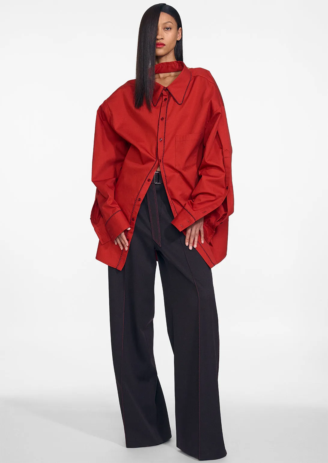 CONVERTIBLE JUMBO SHIRT sold by Christopher John Rogers product image thumbnail 3