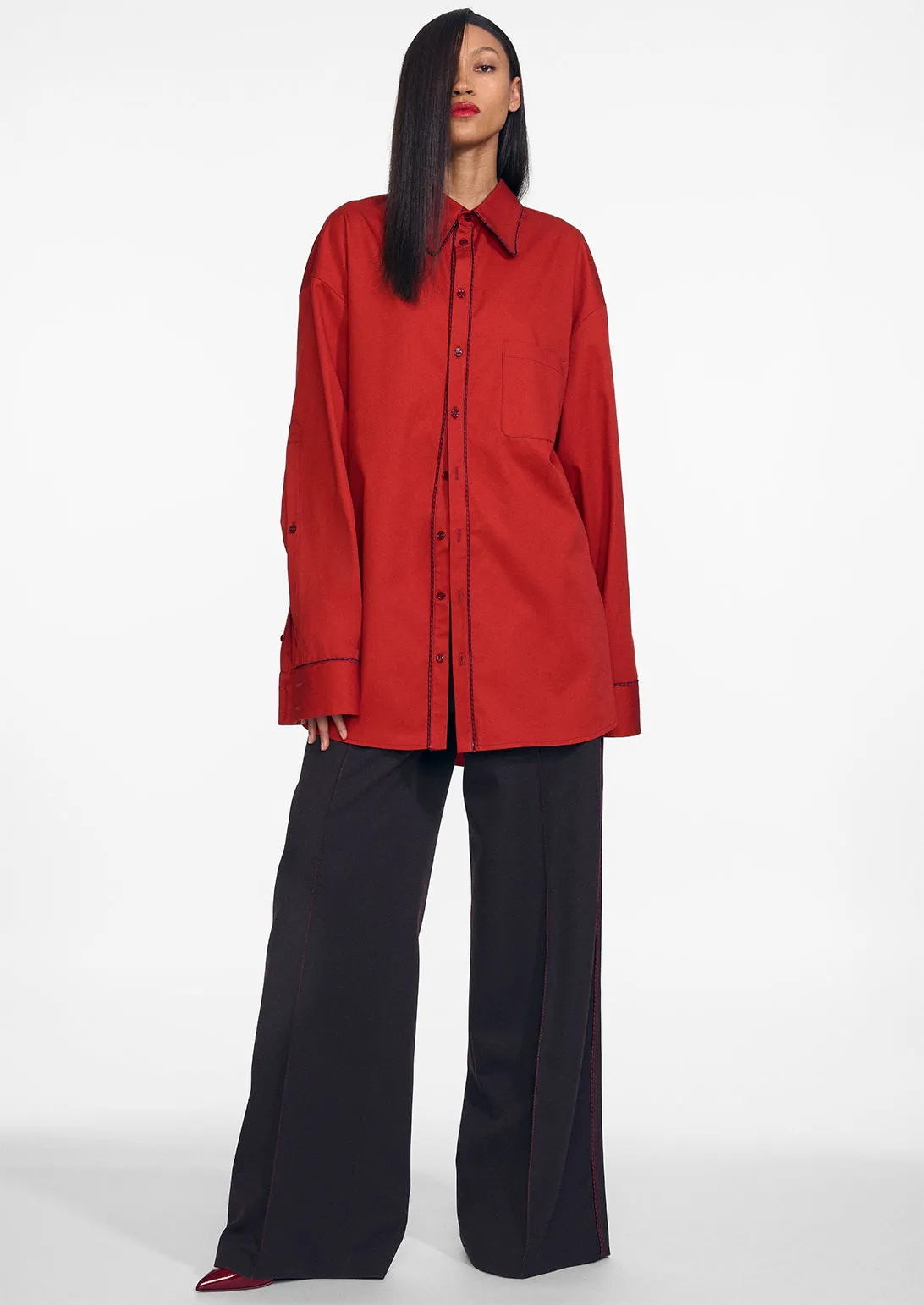 CONVERTIBLE JUMBO SHIRT sold by Christopher John Rogers product image thumbnail 2