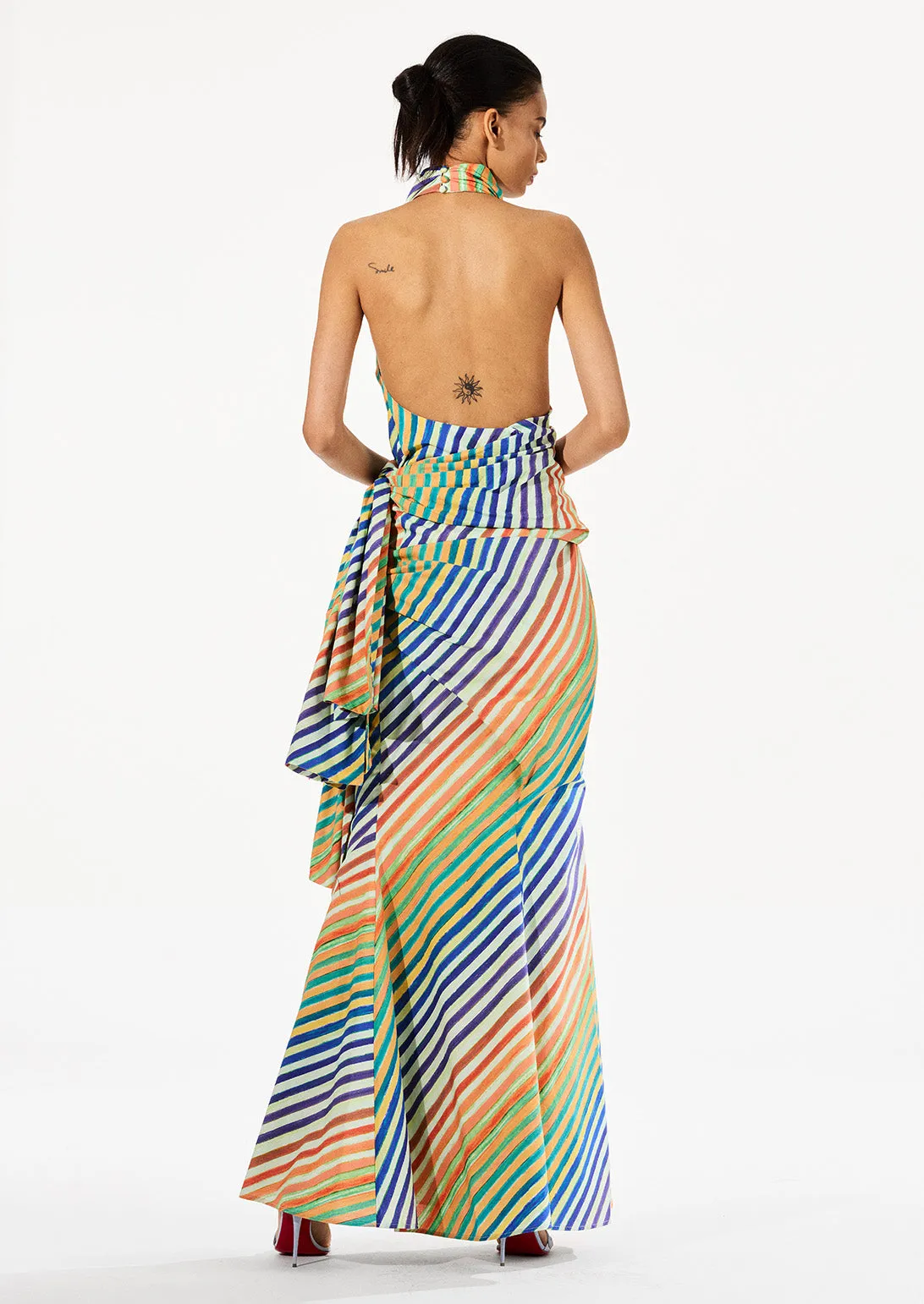 BIAS CRAYON STRIPE SARONG BLOUSE sold by Christopher John Rogers product image thumbnail 3