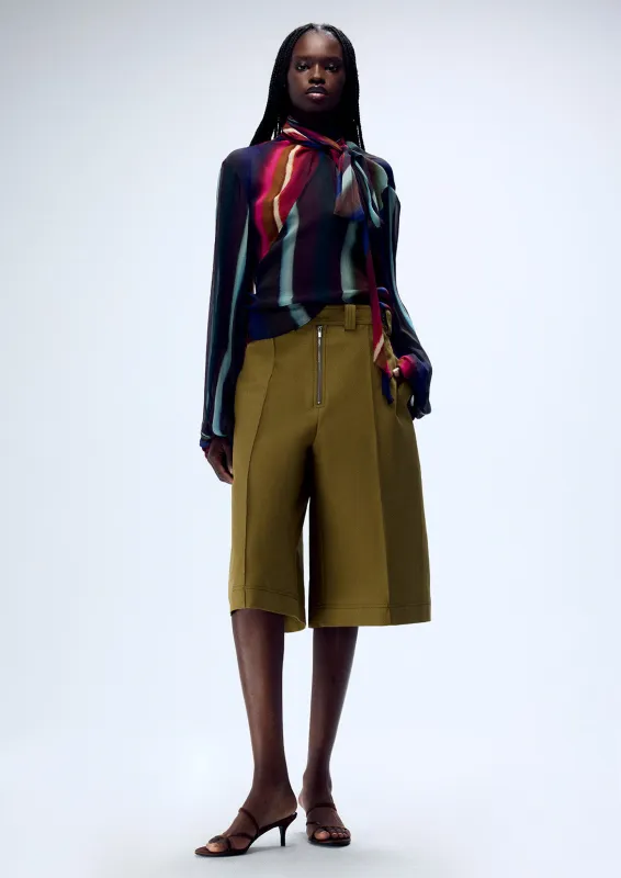 LOUIE STRIPE SCARF NECK BLOUSE made by Christopher John Rogers