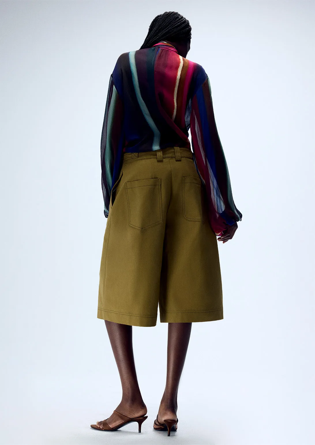 LOUIE STRIPE SCARF NECK BLOUSE sold by Christopher John Rogers product image thumbnail 2