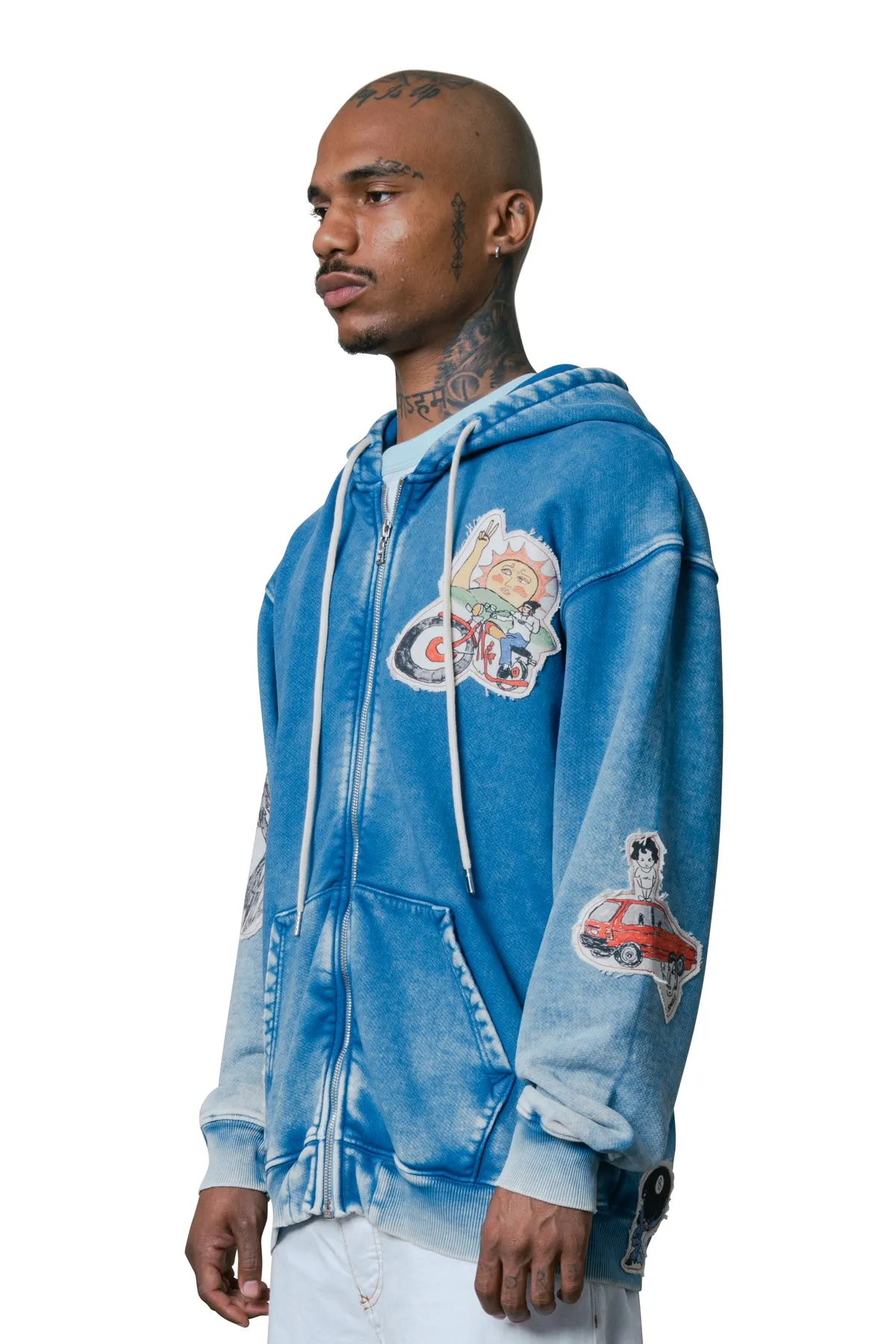 LYNARD CALIFORNIA COOL F. TERRY GRAPHICS ZIP HOODIE sold by Coût De La Liberté product image thumbnail 2
