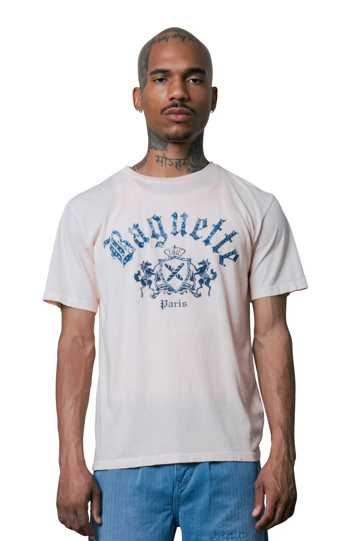 SAMMY CDLL BAGUETTE PARIS EMBELLISHED S/S T-SHIRT sold by Coût De La Liberté