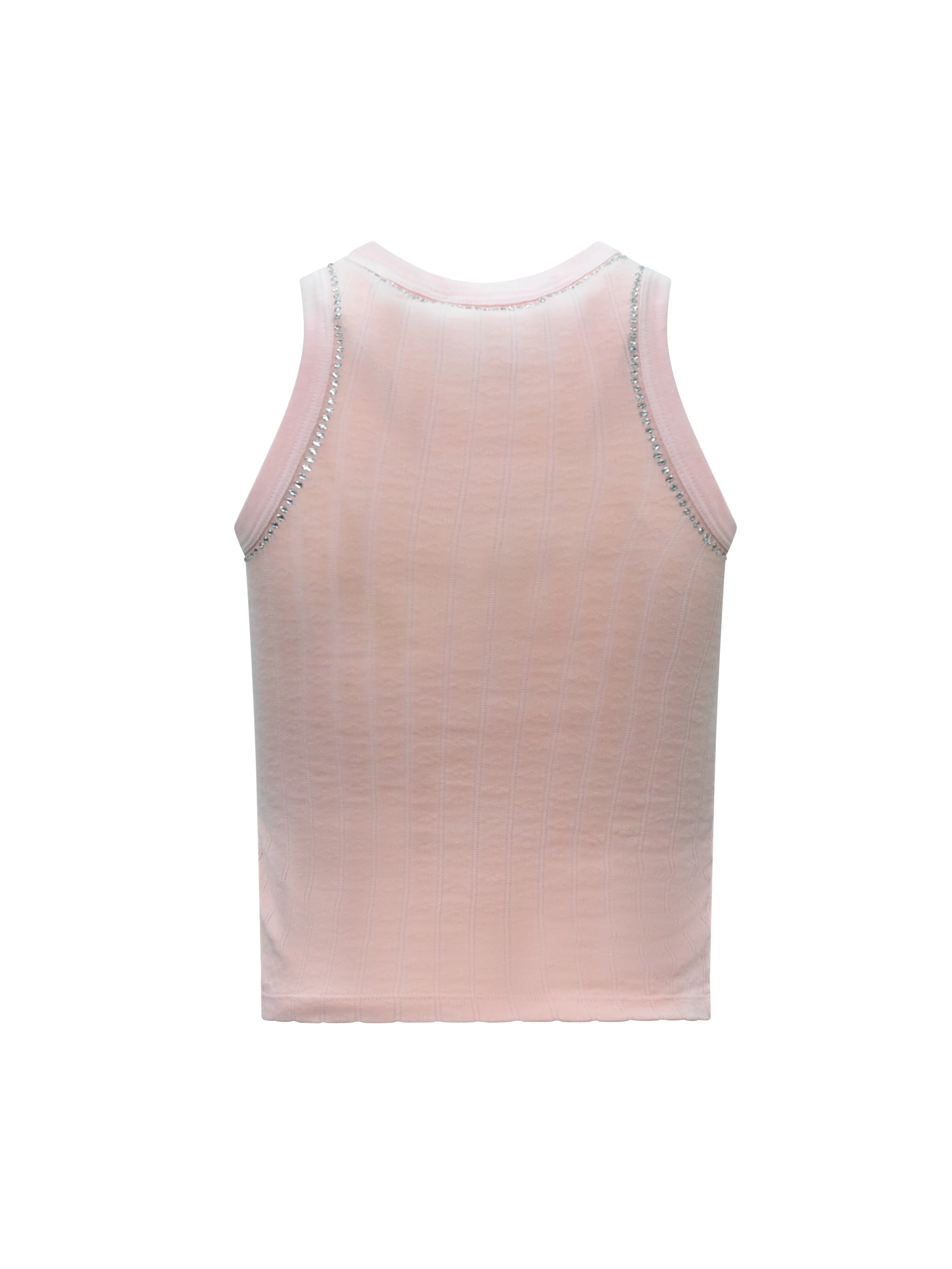 CARLY CRYSTAL-HEARTS POINTELLE JERSEY TANK TOP sold by Coût De La Liberté product image thumbnail 2